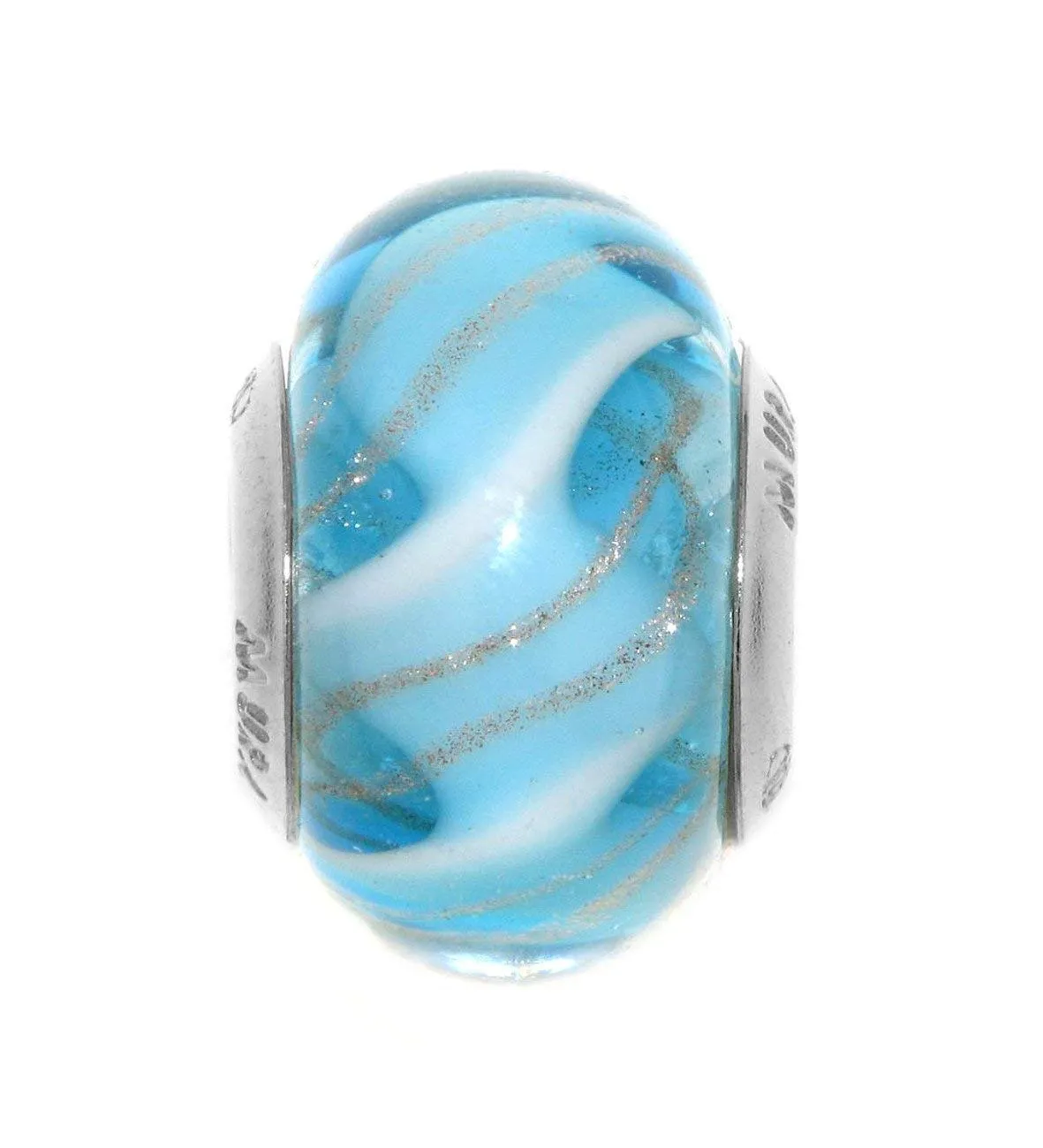 Venetiaurum - Charm in vetro originale di Murano e argento 925 - Gioiello made in Italy certificato