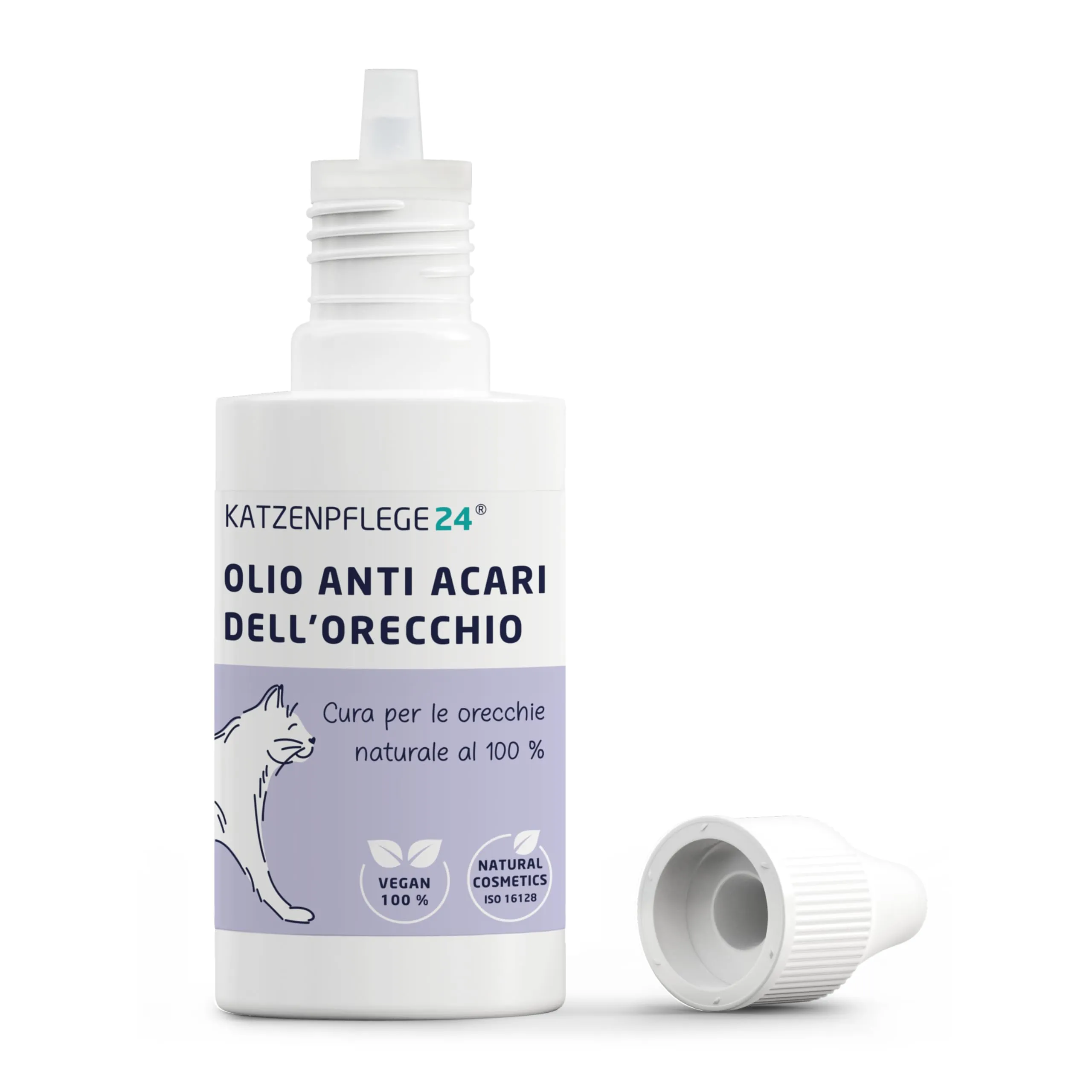KATZENPFLEGE24 Olio anti acari dell'orecchio gatti - 50ml