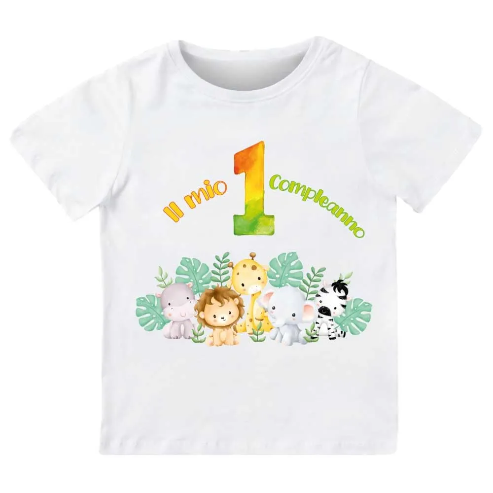 T-shirt Compleanno 1 Anno Tema Giungla Safari - Cotone Bio