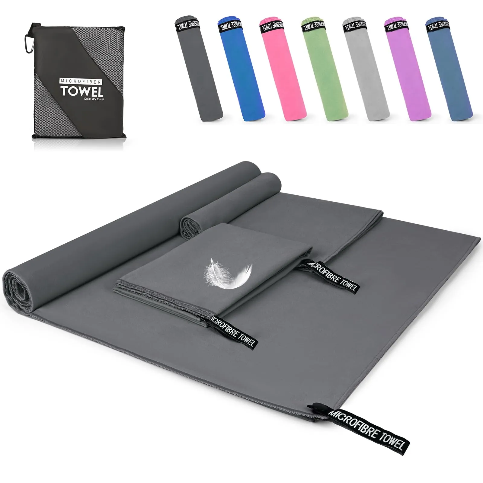 Pfloge® Asciugamano Microfibra Set di 3