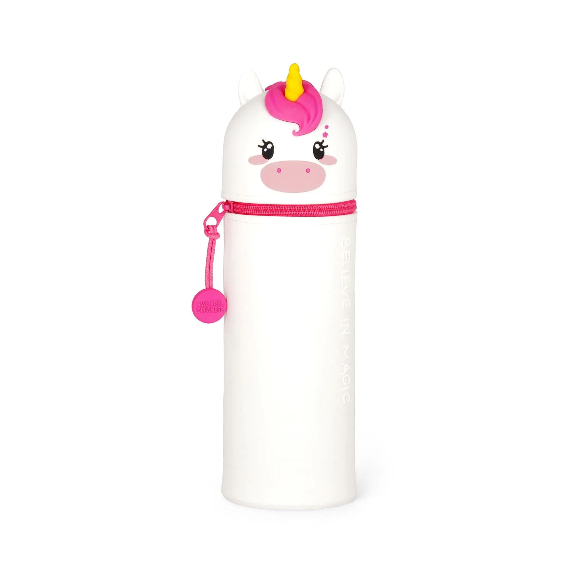 Legami - Kawaii Astuccio Scuola 2 in 1 in Morbido Silicone, Portapenne da Tavolo, Chiusura con Cerniera, Penne Pastelli Pennarelli, H 18.5 cm