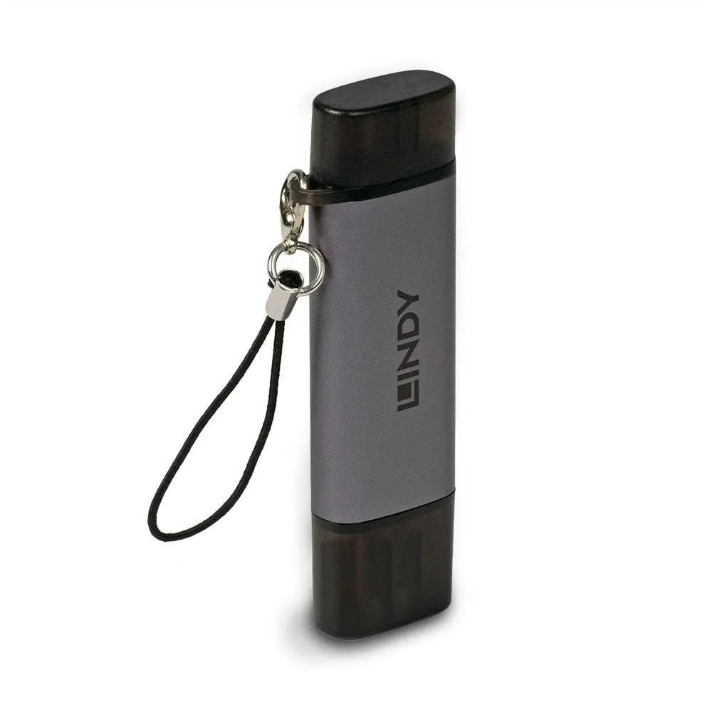 LINDY 43335 Lettore di Schede USB 3.2 Type C & A SD/MicroSD