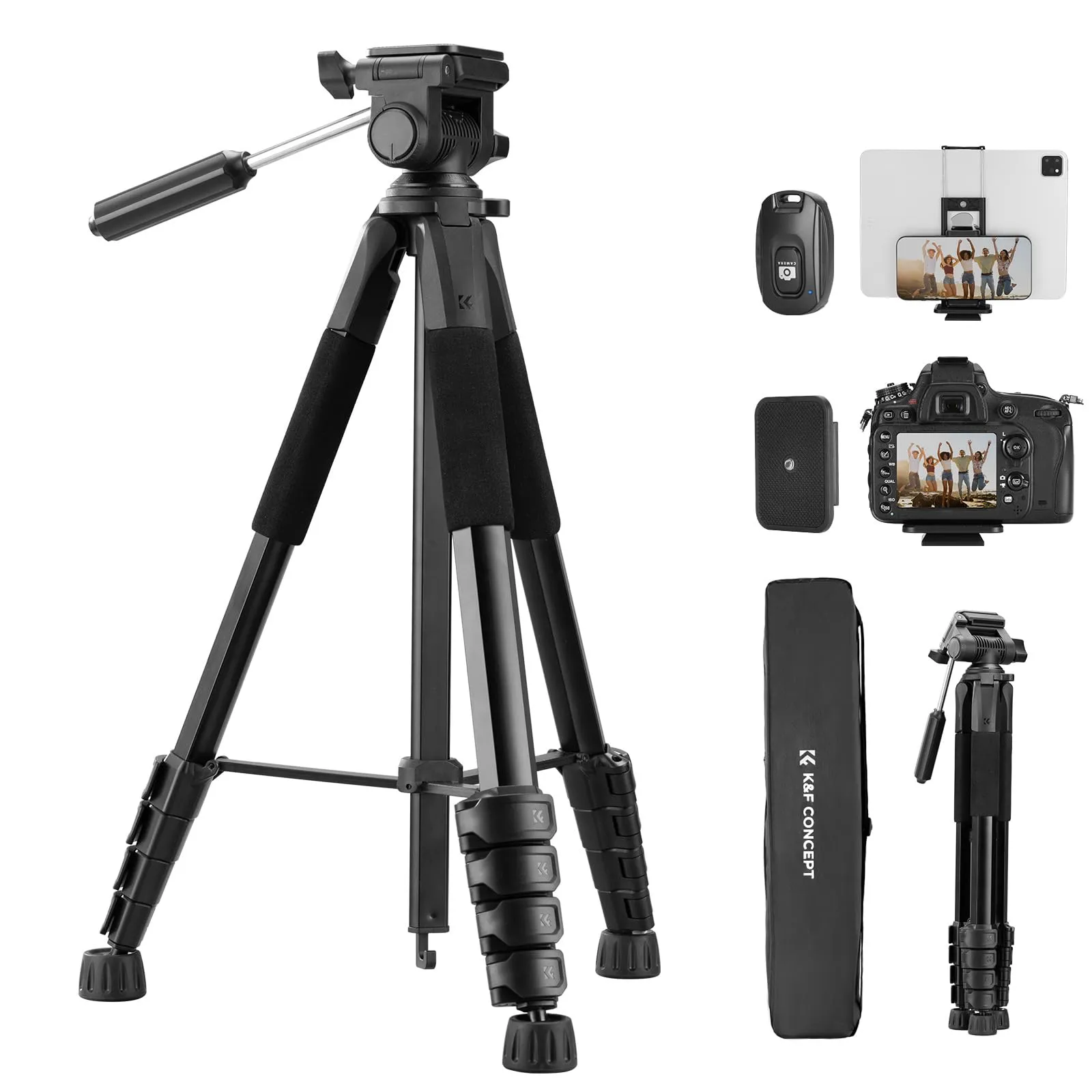 K&F Concept Treppiede Fotocamera e Smartphone S255A3+BV01