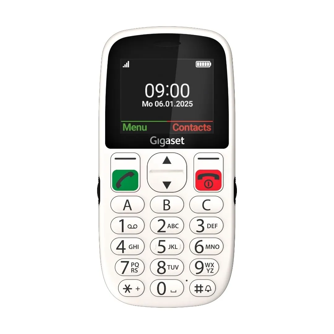 Gigaset GL395 Telefono Cellulare per Anziani, Bianco Perla