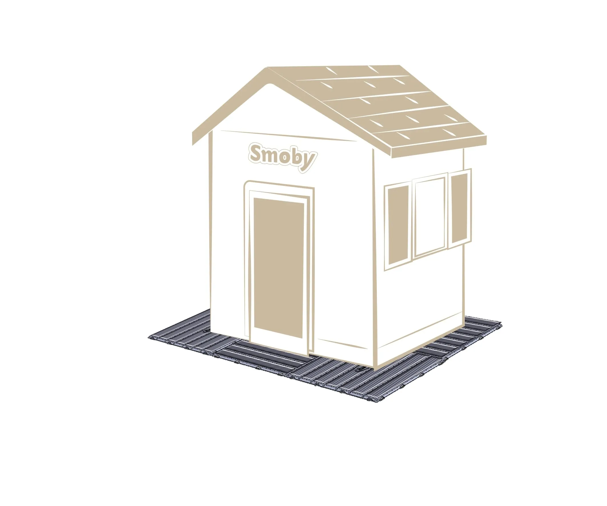 Smoby - Set 6 Piastrelle Pavimentazione Effetto Legno per Casette Gioco