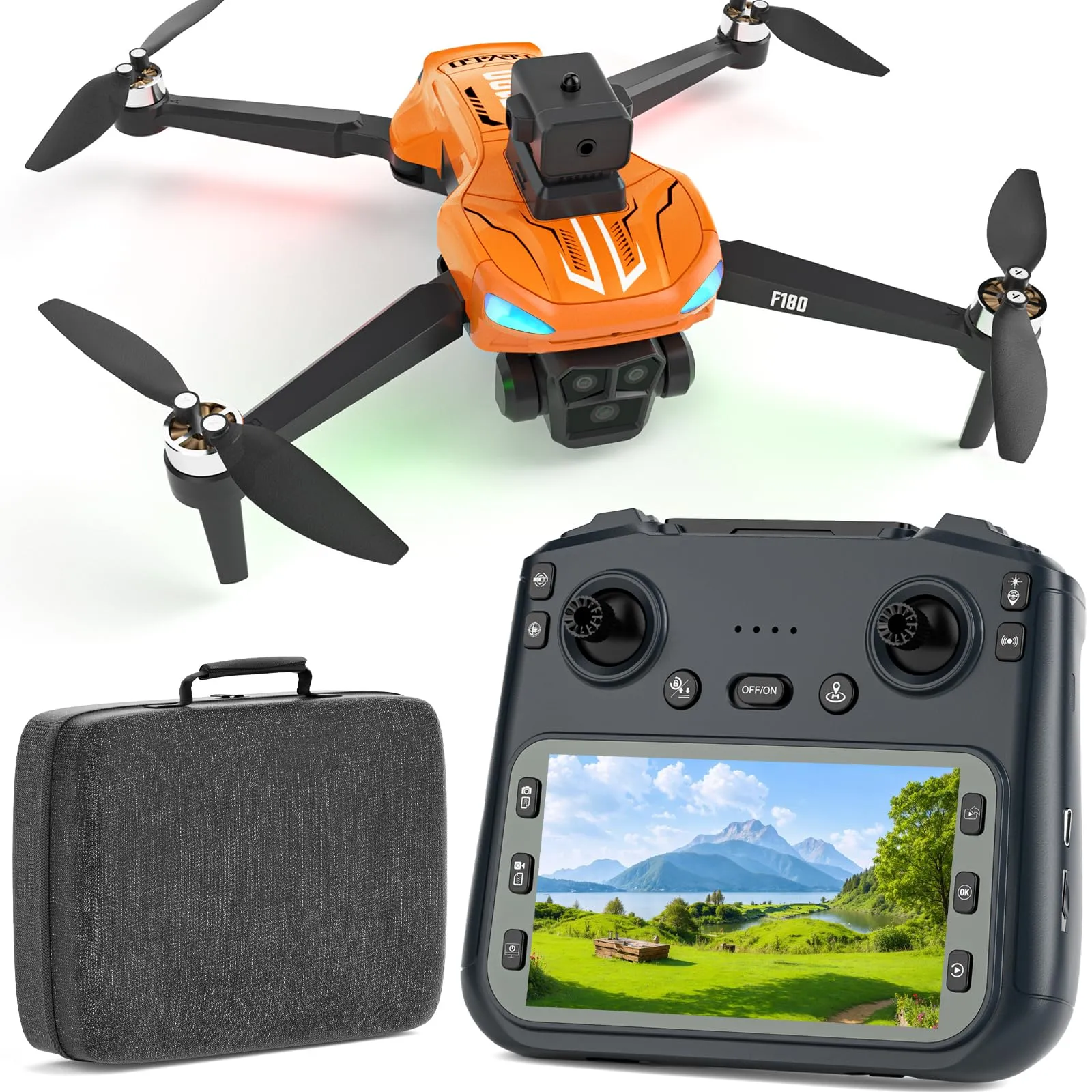 Drone GPS con Fotocamera 4K, Schermo 4.5", Evitamento Ostacoli e Volo di 22 Minuti