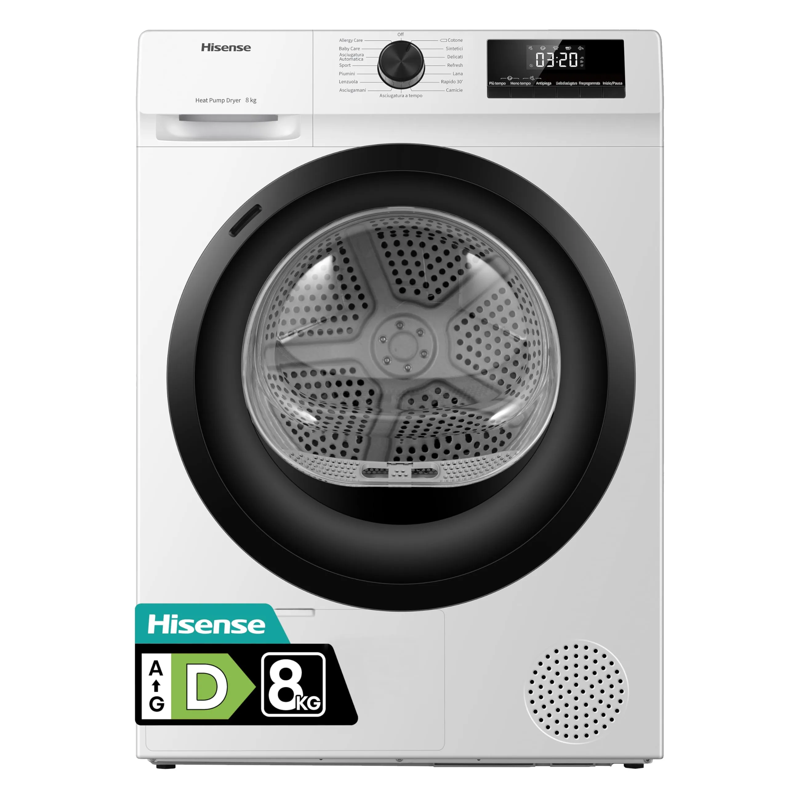Hisense DHQE800BW2 Asciugatrice a Pompa di Calore 8 kg