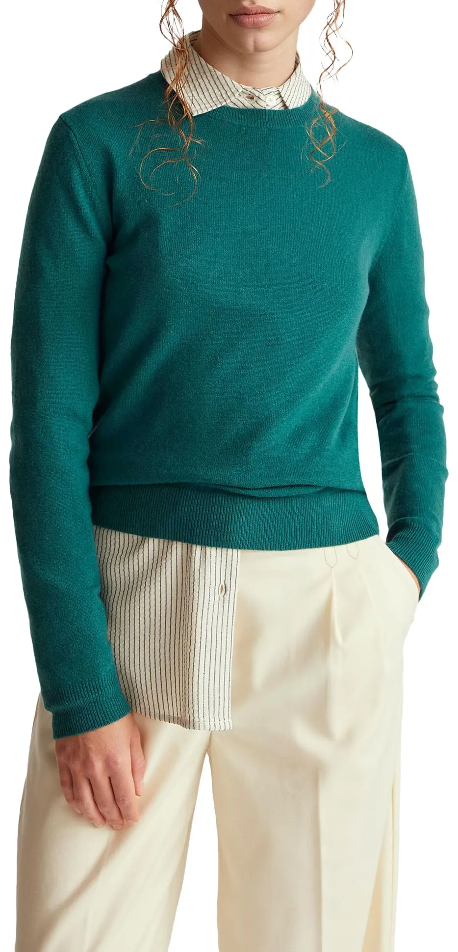 United Colors of Benetton Maglia G/C M/L 1002d1k01 Donna, Verde Scuro 0C5