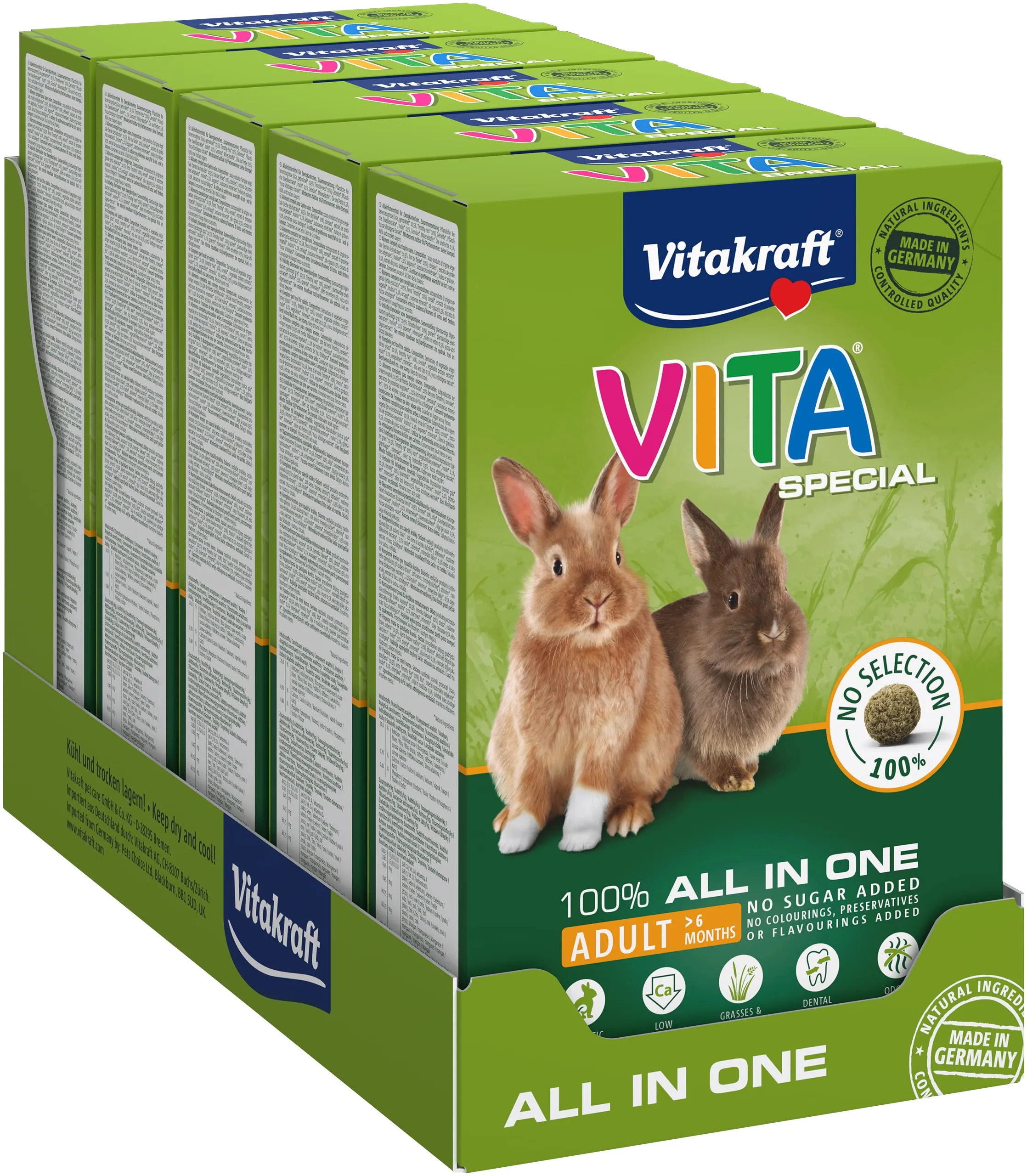 Vitakraft Vita Special Cibo per Coniglio Nano - Anti-Odori, Ricco di Fibre e Vitamine
