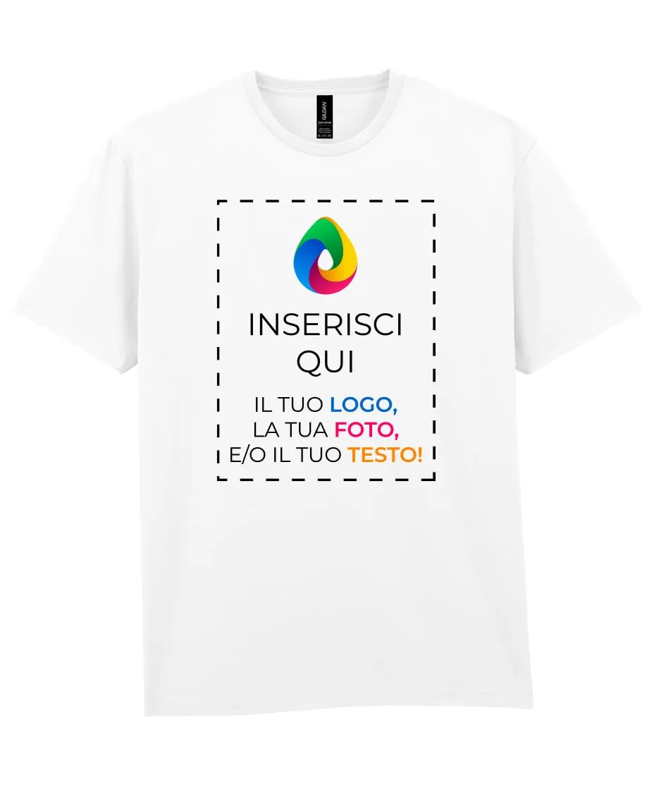 Teetaly Maglietta T-Shirt Personalizzata Stampa Fronte Retro Uomo in Cotone Organico