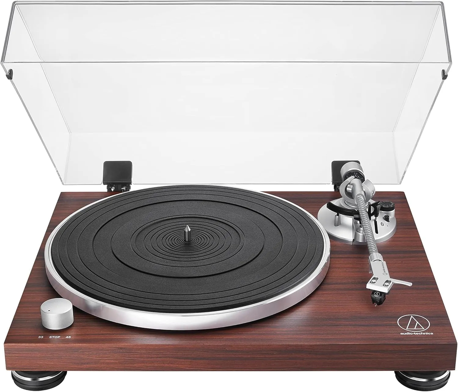 Audio-Technica AT-LPW50BTRW Giradischi Wireless con Trazione a Cinghia Palissandro