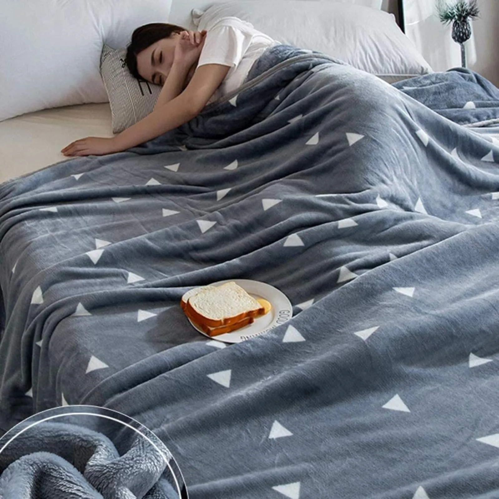 Coperta Plaid in Pile Morbido e Caldo per Autunno e Inverno