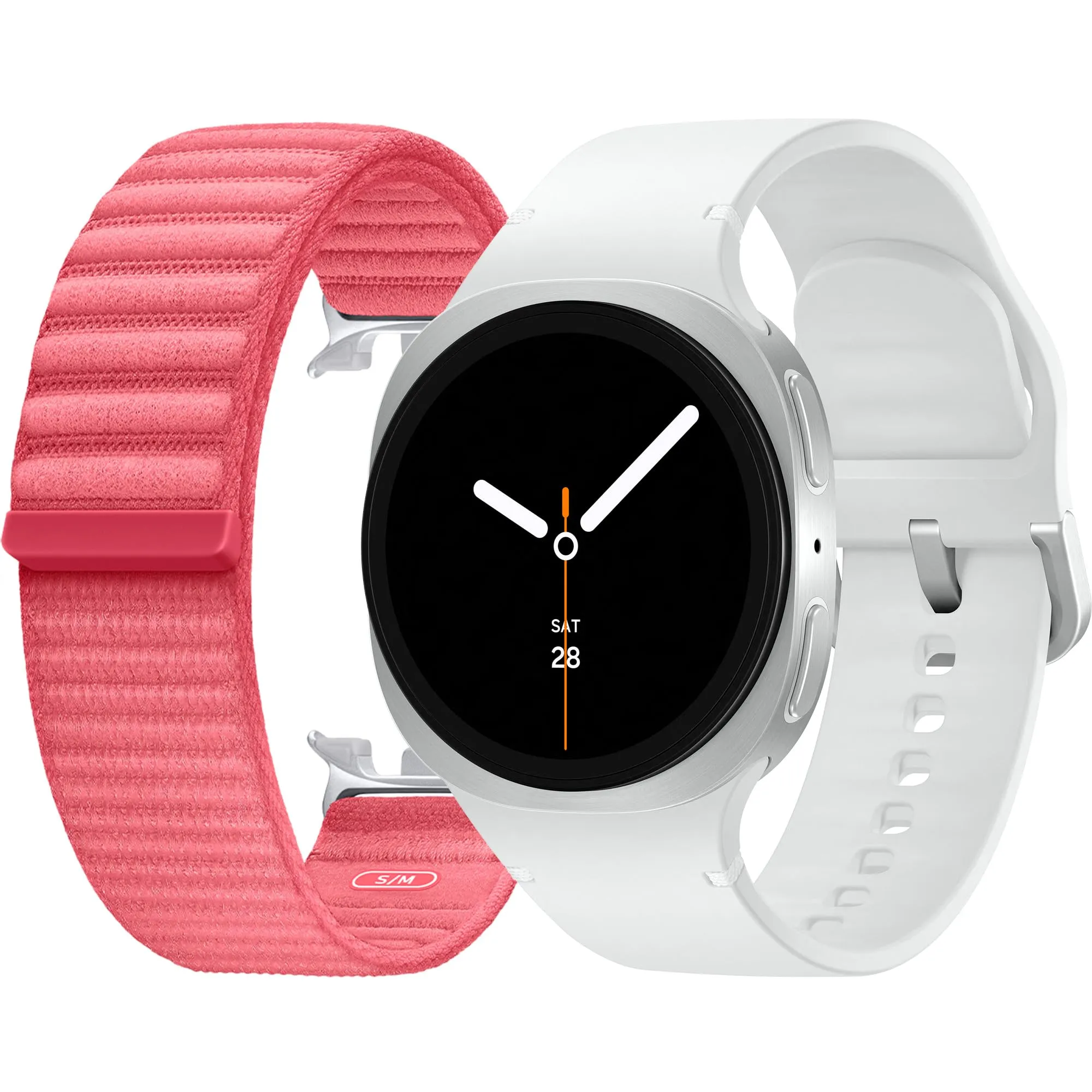 Samsung Galaxy Watch8 (Argento, BT, 40mm) + Cinturino in tessuto, Smartwatch con Galaxy AI