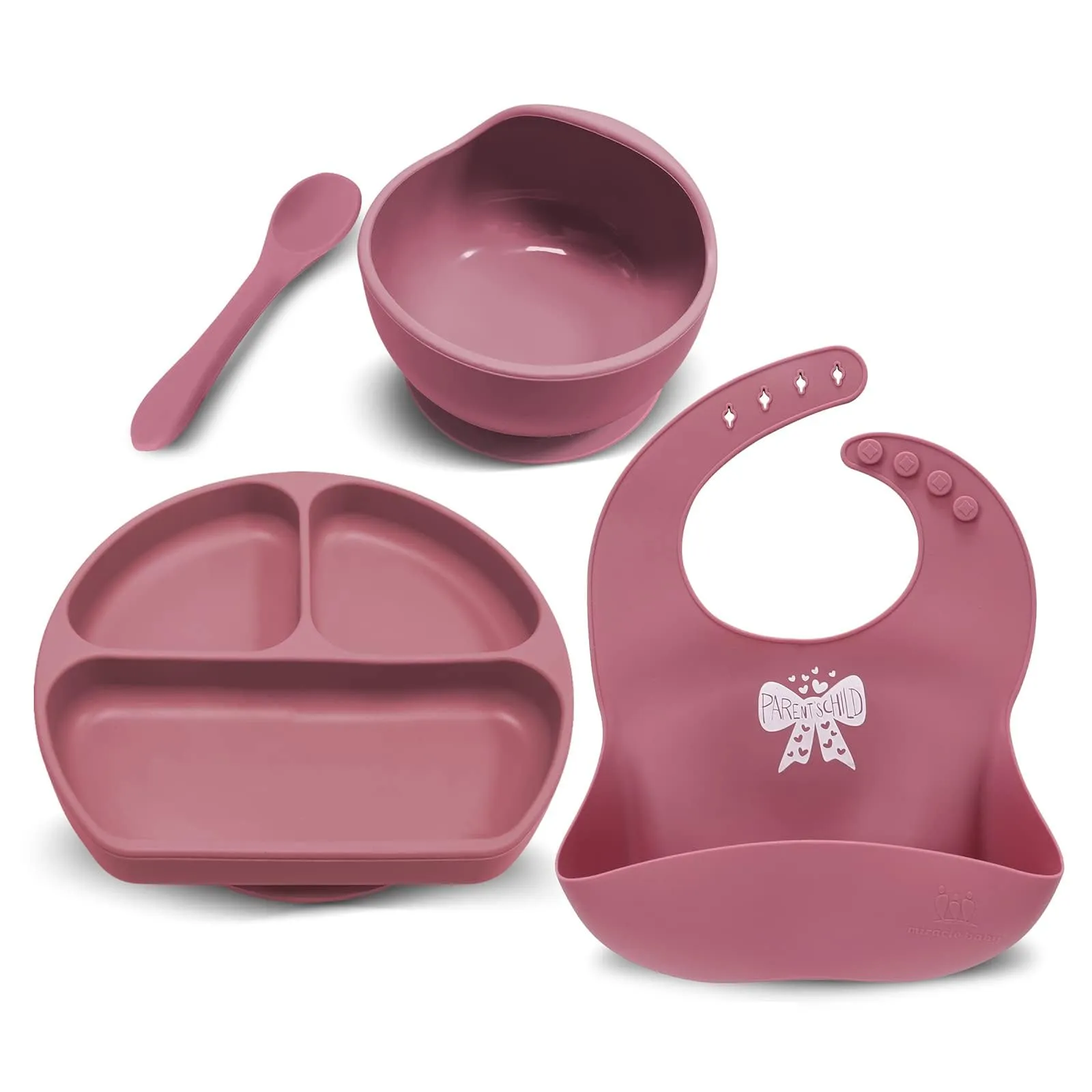 Miracle Baby Set Pappa Svezzamento in Silicone Rosso