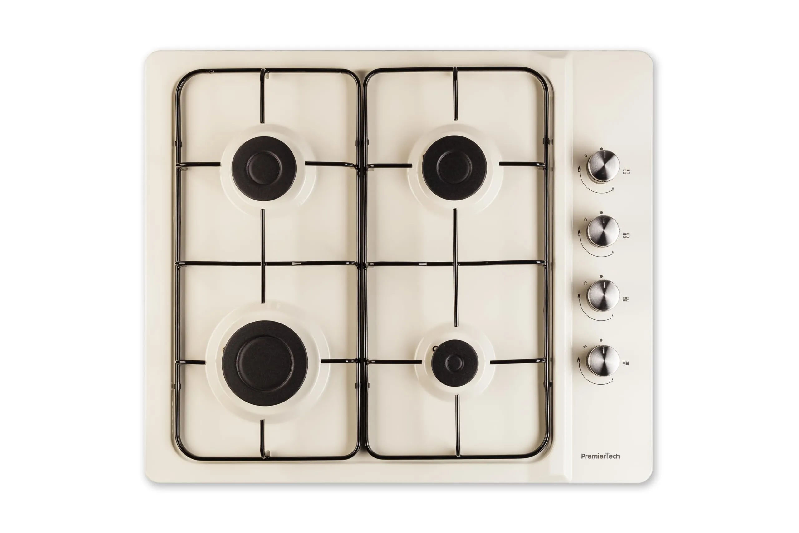 PremierTech Piano Cottura a Gas 4 Fuochi Smaltato Crema