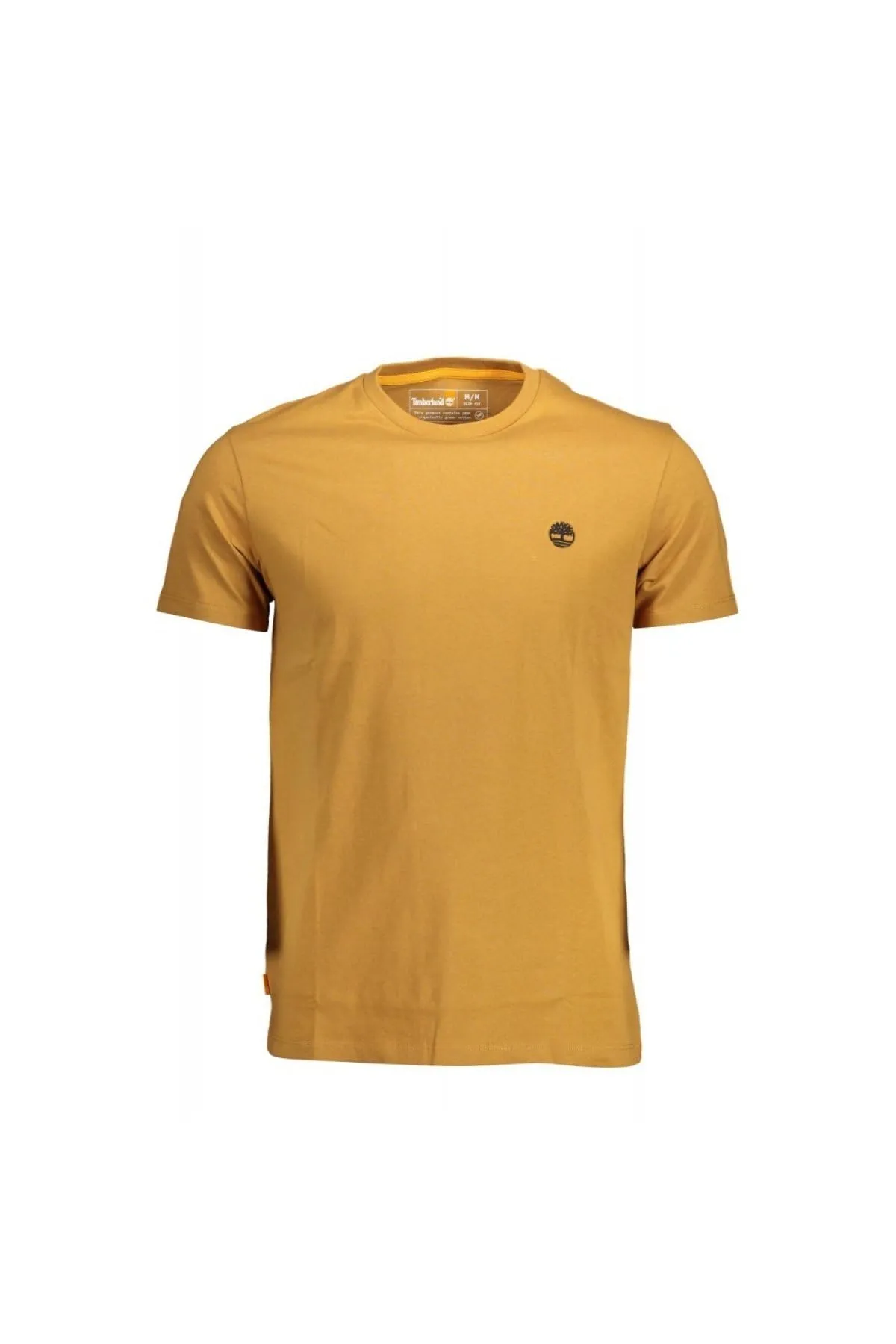 Timberland Maglietta Uomo Girocollo con Logo - Slim Fit in Cotone Biologico Giallo