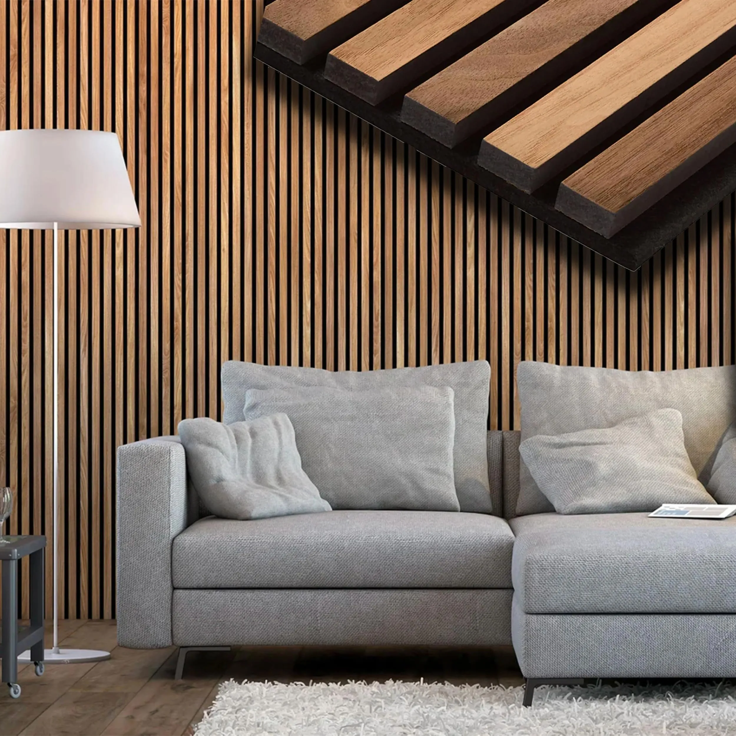 Pannello Acustico Decorativo Lamellare Rovere Antico - Eleganza e Comfort Acustico