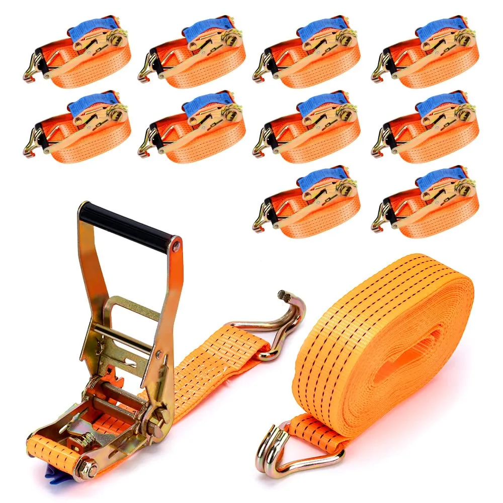 maXpeedingrods 10 Cinghie di Tensione con Cricchetto, 8m, 5000kg, Gancio 50mm