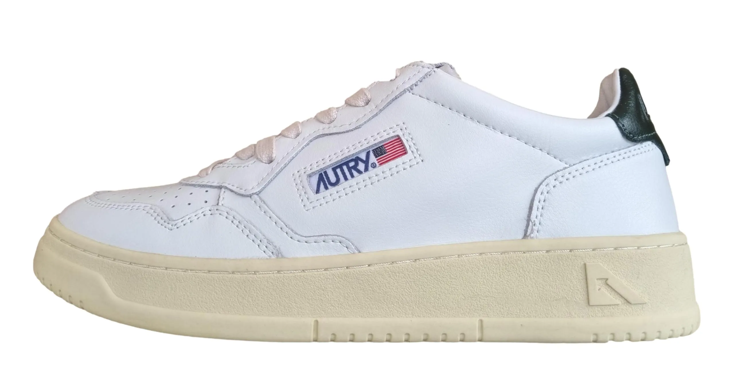 Autry Medalist LL47: Sneakers Iconiche in Pelle Bianca e Verde Montagna