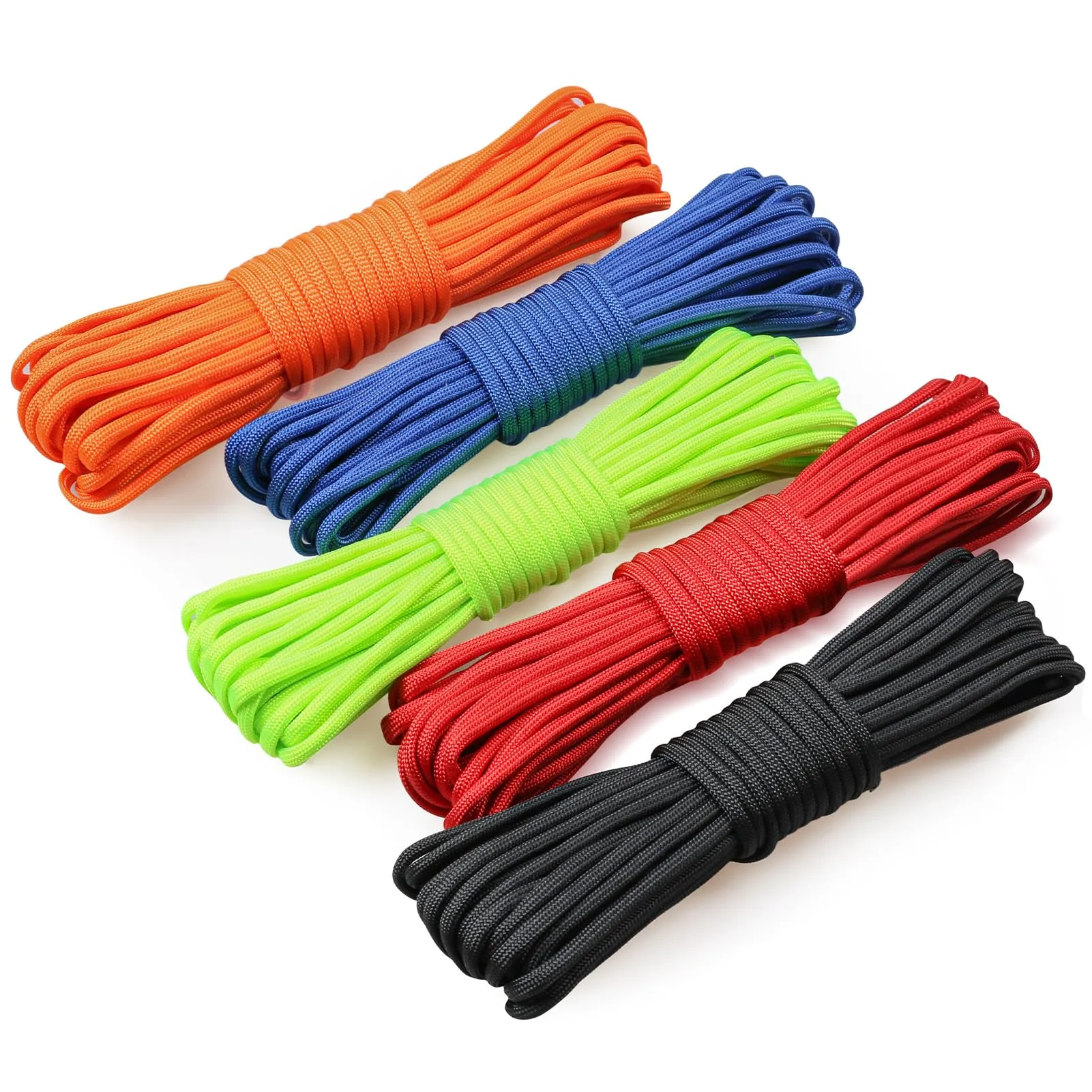 VABNEER Paracord 550 - Kit da 5 Rotoli (50m Totali)