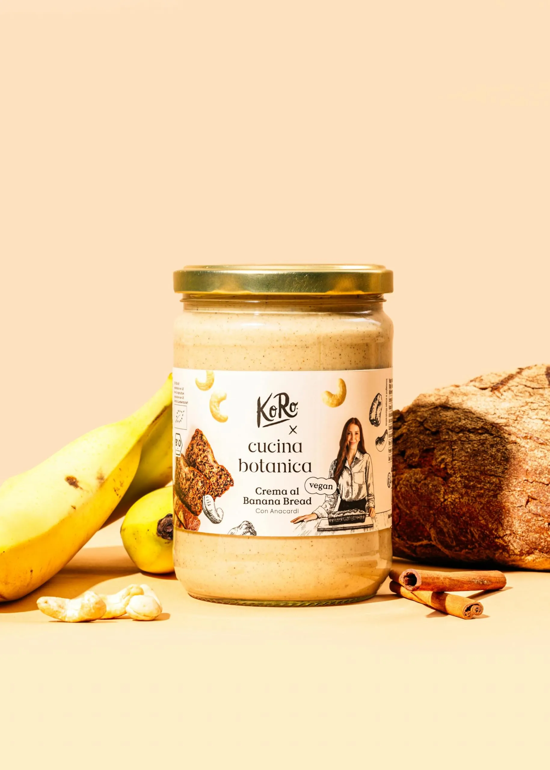 KoRo - Crema al banana bread bio “KoRo x Cucina Botanica” 500 g - vegan e bio - sul porridge, sul pane o a cucchiaiate