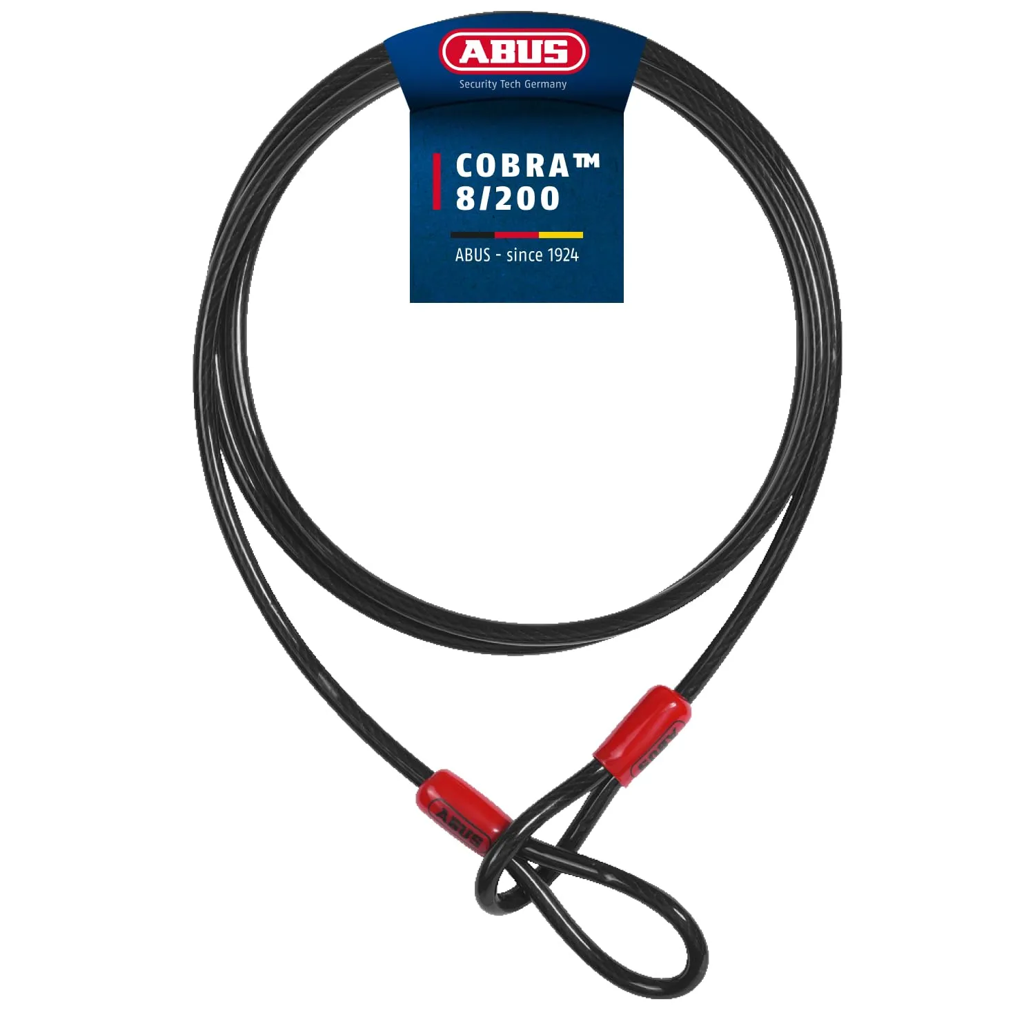 ABUS Cobra 8/200 Cavo di Sicurezza ad Anello in Acciaio - 2 Metri