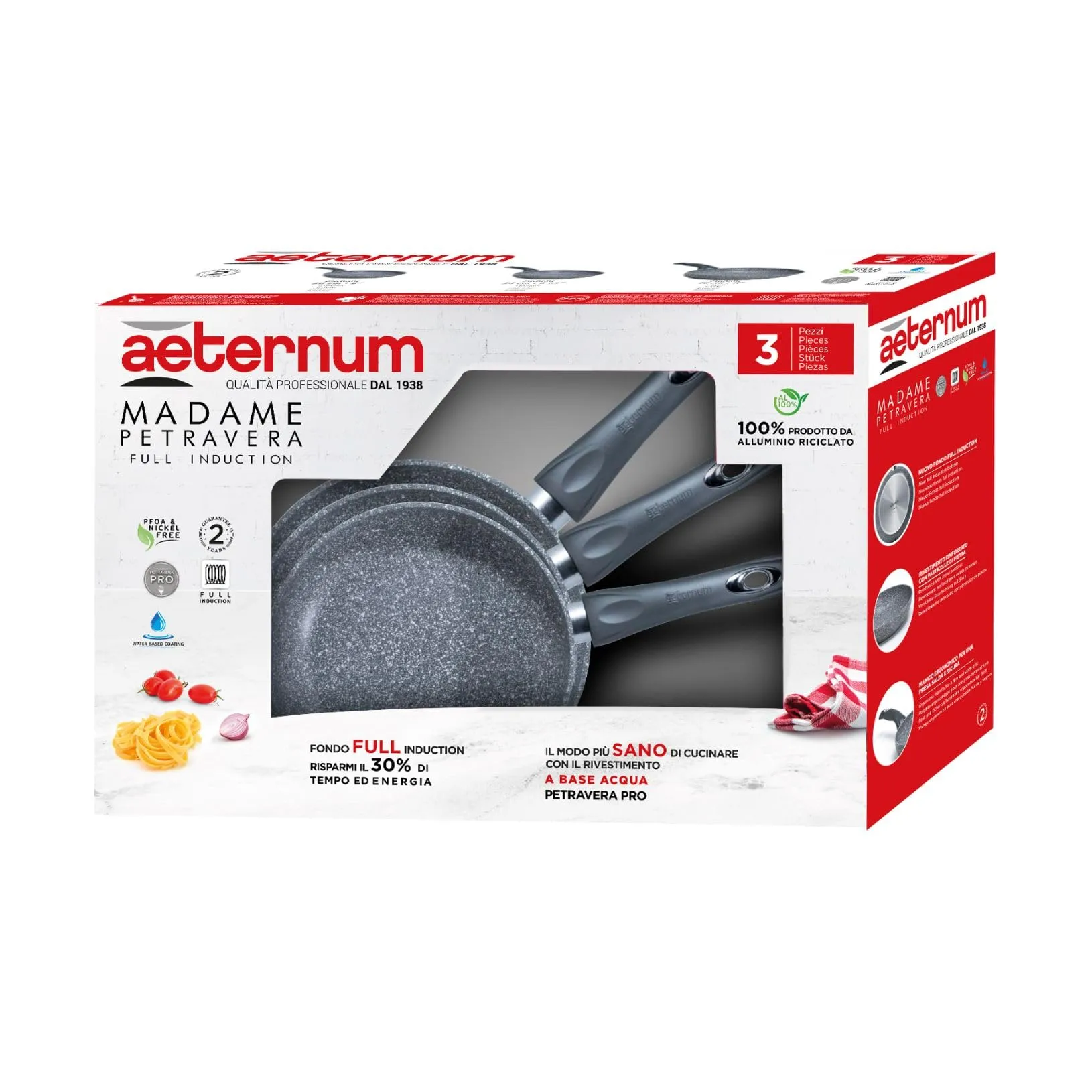 Aeternum Madame Petravera 3.0 Tris Padelle 20/24/28 cm