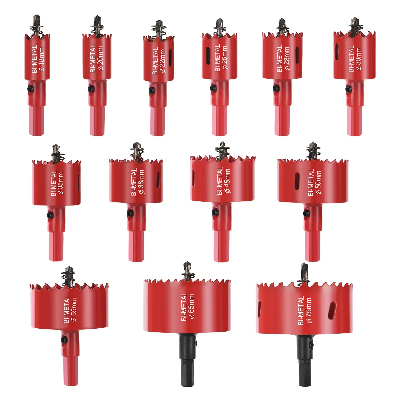 Flintronic Kit Seghe a Tazza Bimetalliche, 13 Pezzi (18-75mm) con Adattatore