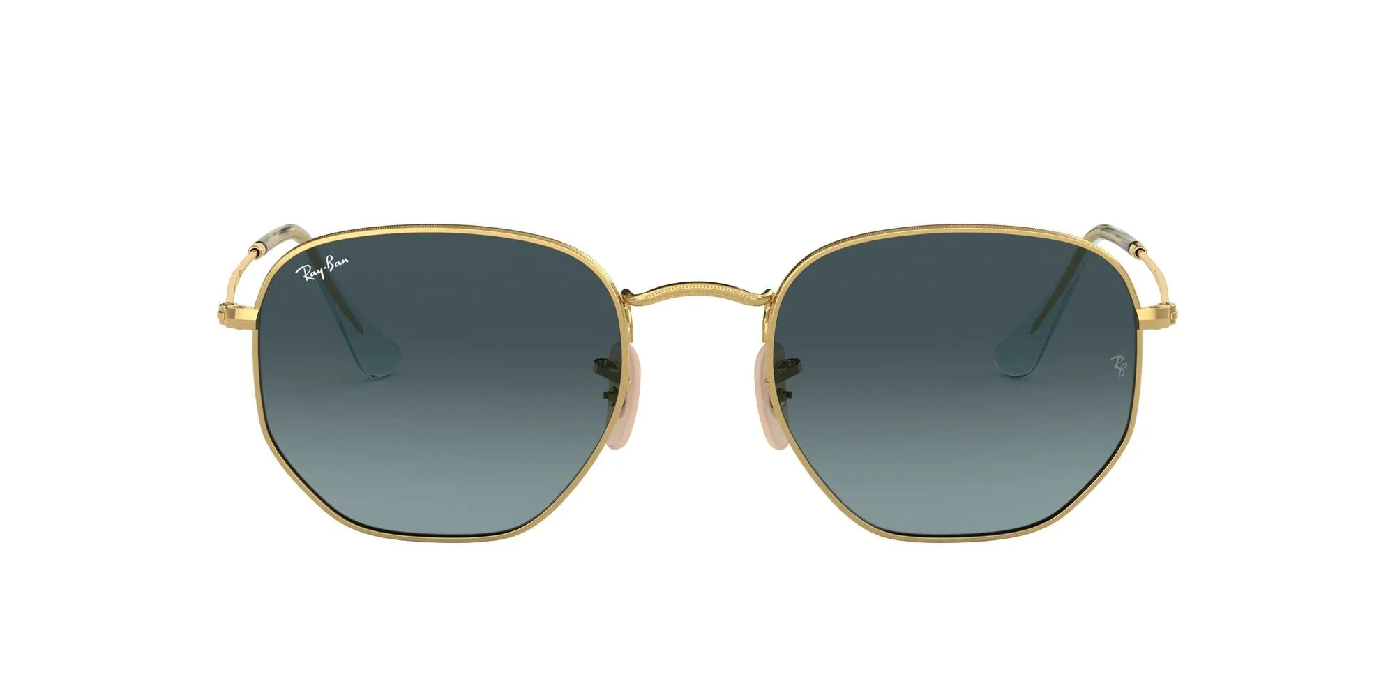 Ray-Ban Occhiali da Sole Hexagonal Flat Lenses Oro Arista e Blu - RB3548N