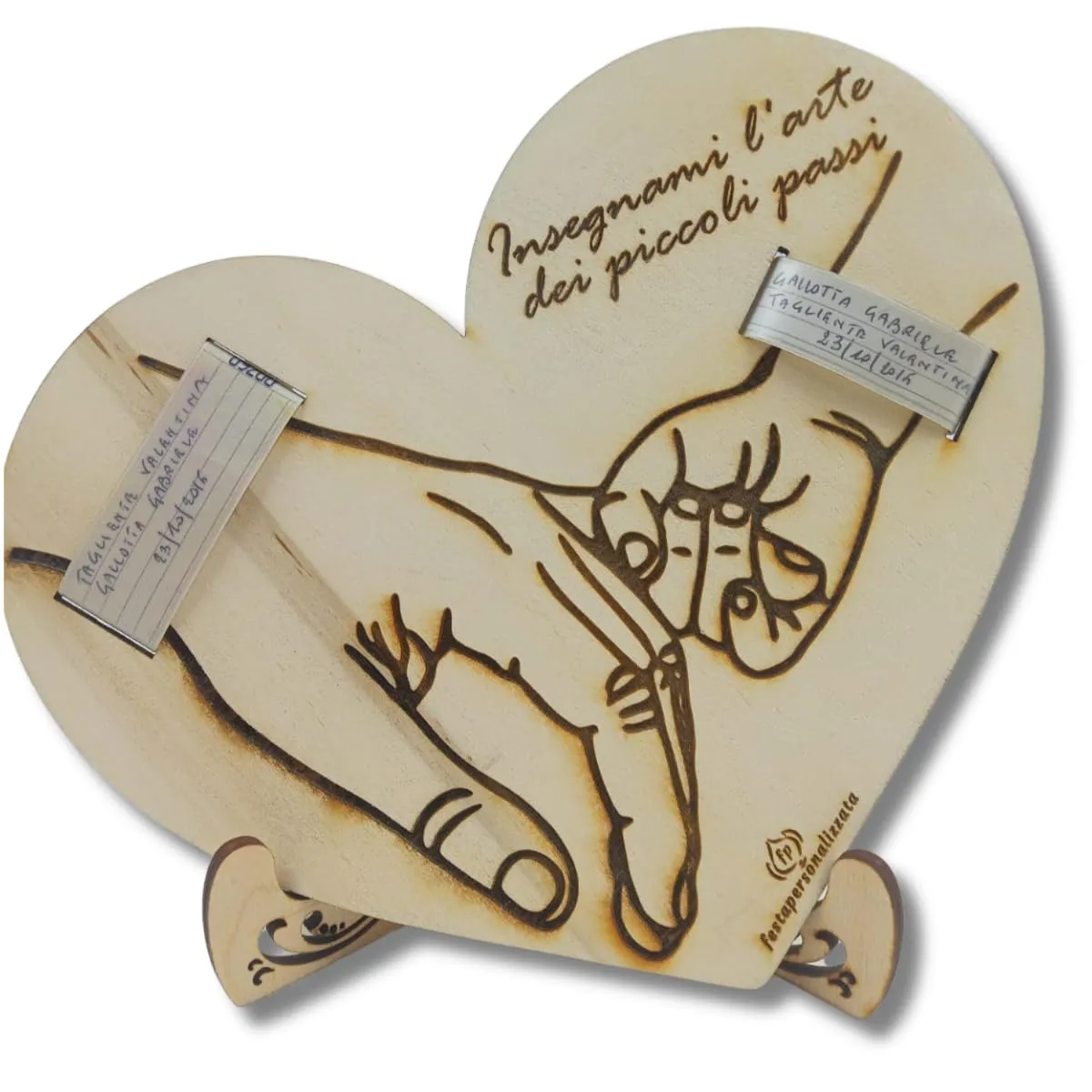 Quadro in Legno con Braccialetti Nascita Personalizzato