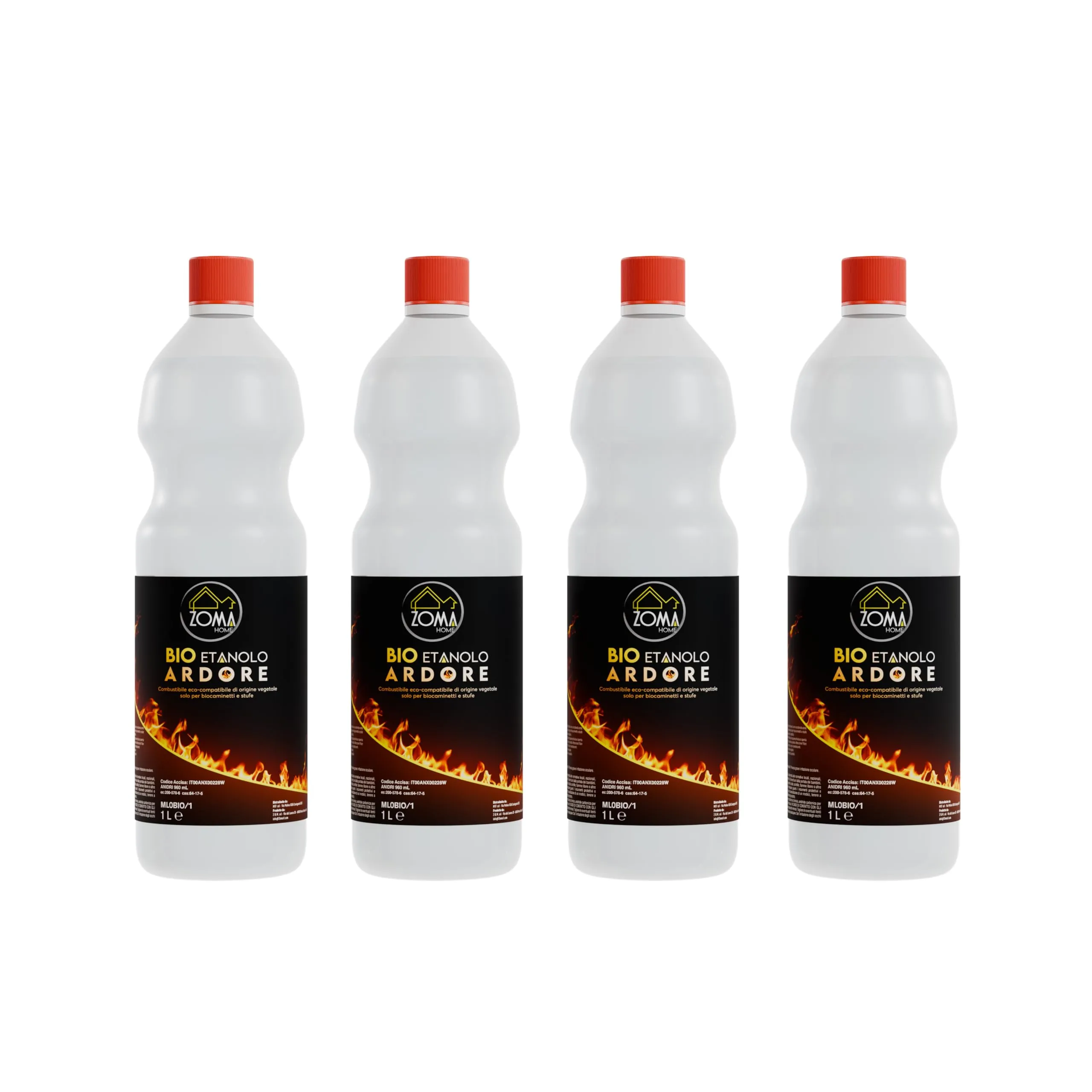ZOMAHOME Bioetanolo Liquido per Stufa e Camino - 4 Litri