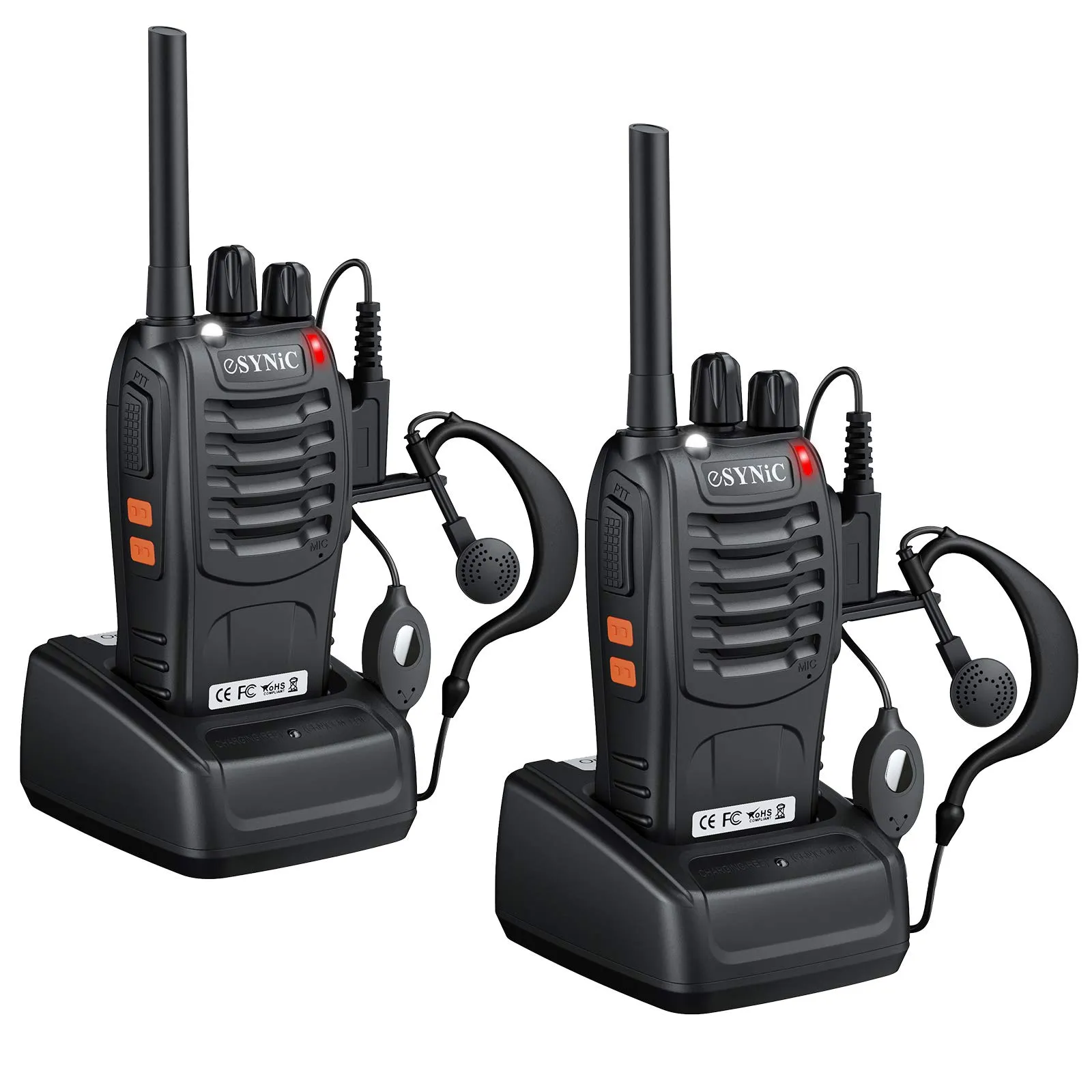 ESYNiC Paio Walkie Talkie Ricaricabile VOX PRM446MHz