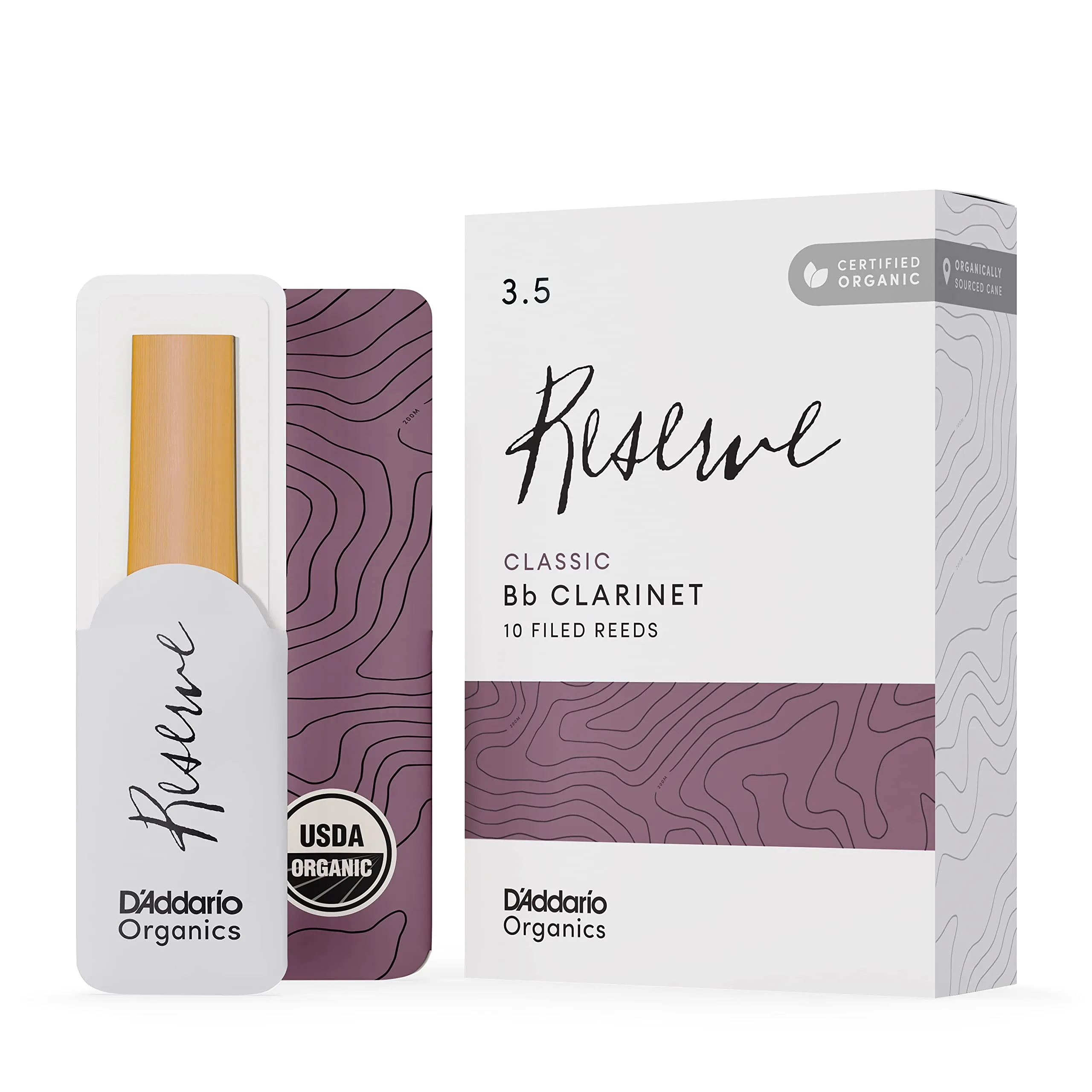 D'Addario Organic Classic Bb Ance Clarinetto Forza 3.5, Pacchetto da 10