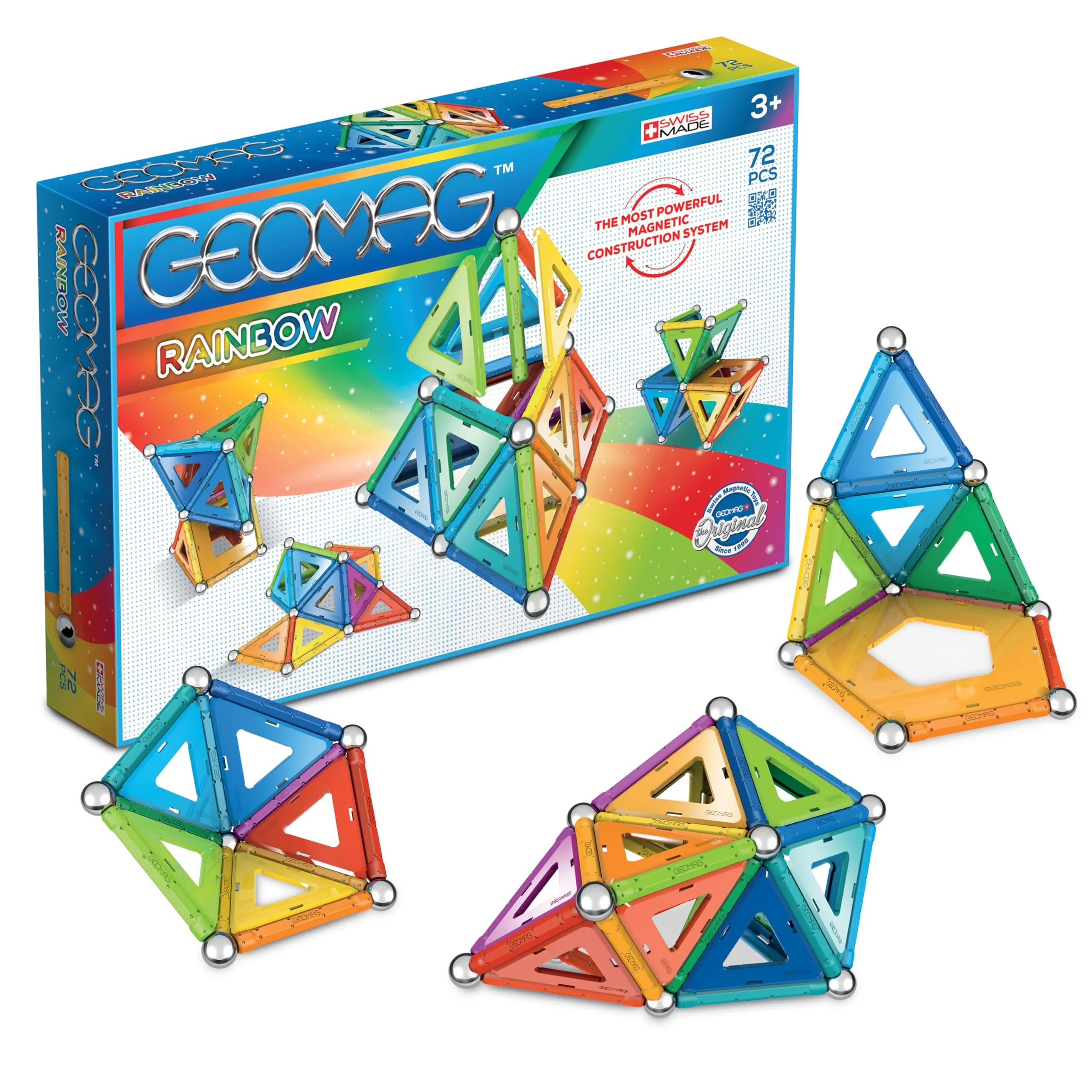 Geomag Rainbow - Gioco di Costruzioni Magnetiche Colorate, 72 Pezzi
