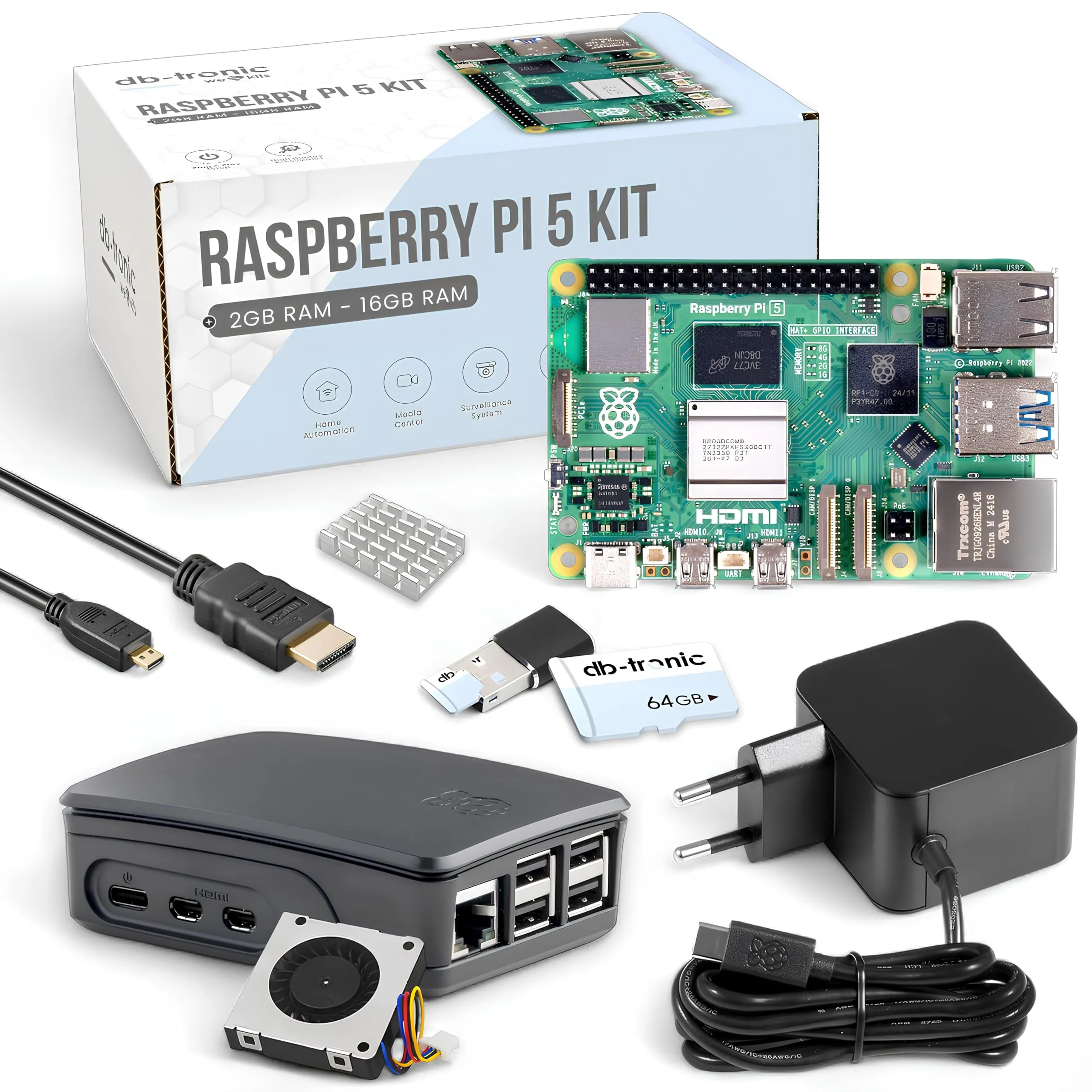 Raspberry Pi 5 8 GB Starter Kit Nero