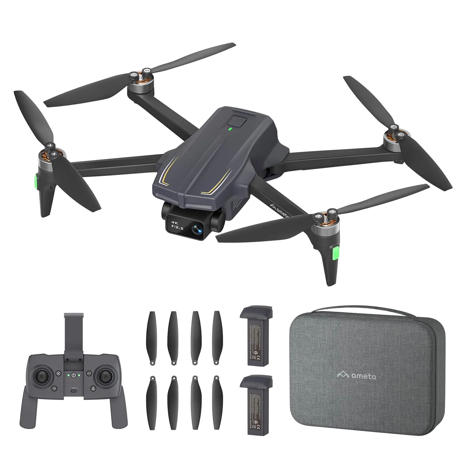 Ameta S20 Pro Drone GPS con Telecamera 4K Professionale
