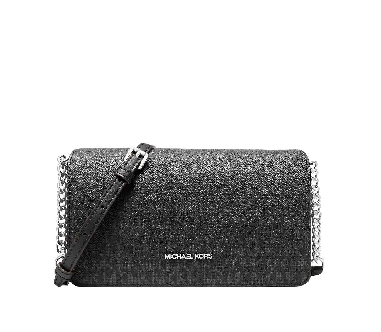 Michael Kors Jet Set Signature Logo Crossbody Bag Nera in PVC