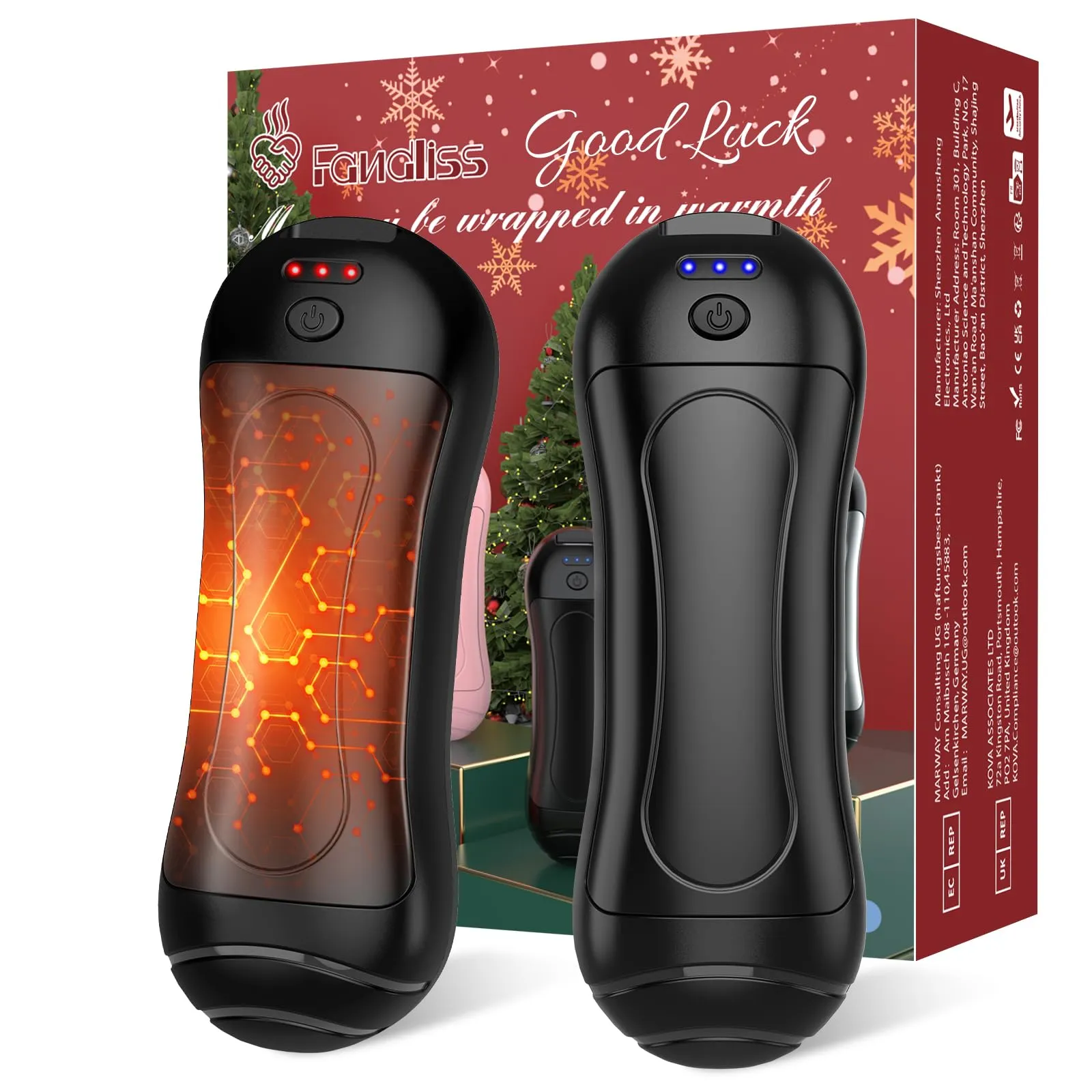 Scaldamani Elettrico Riutilizzabile FANDLISS 2-Pack