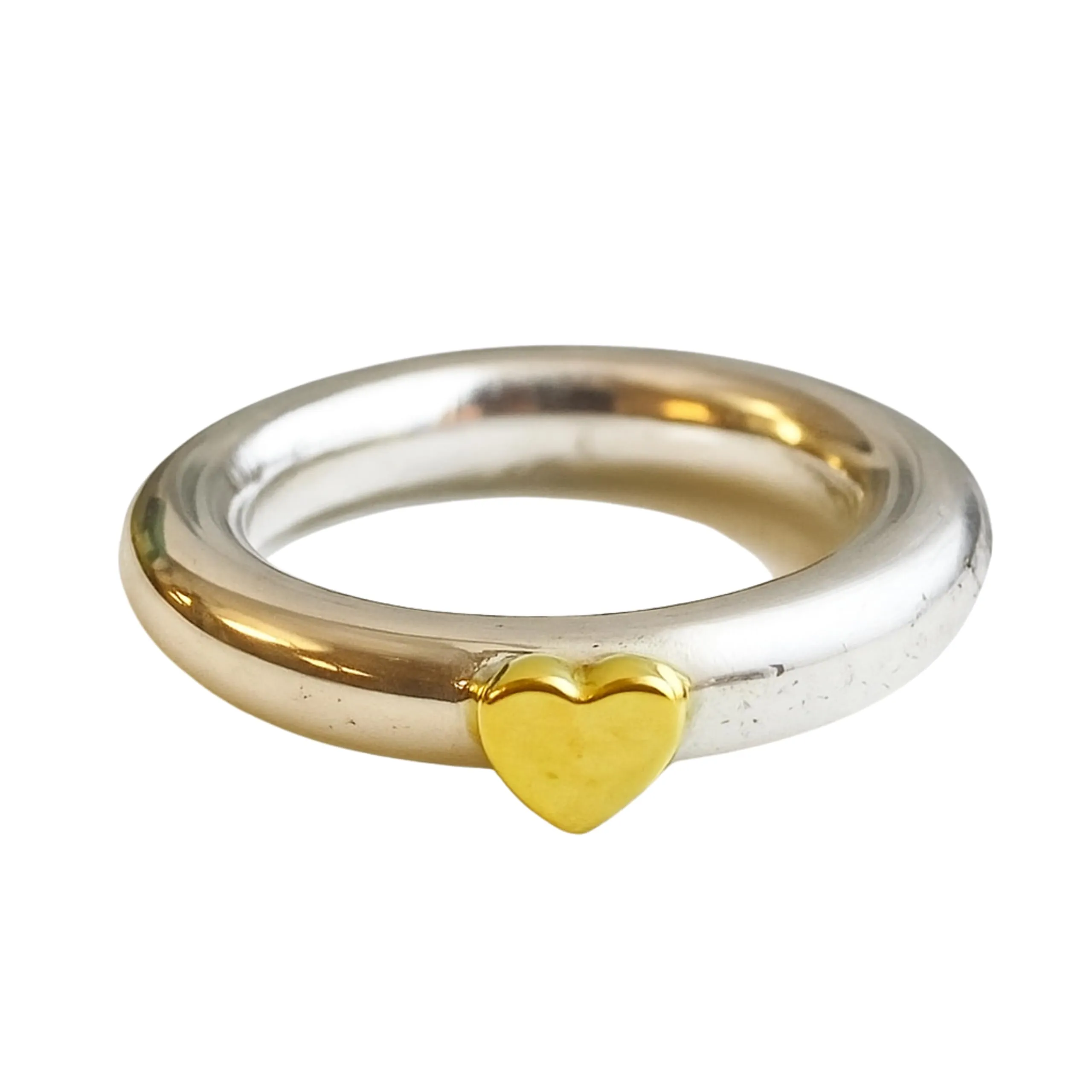 Anello in Argento Sterling 925 con Cuore Placcato Oro