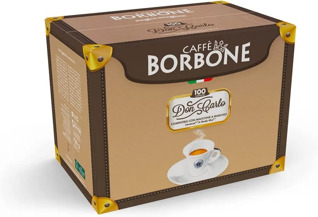 Caffè Borbone Don Carlo, Miscela Rossa - 50 Capsule compatibili Lavazza A Modo Mio