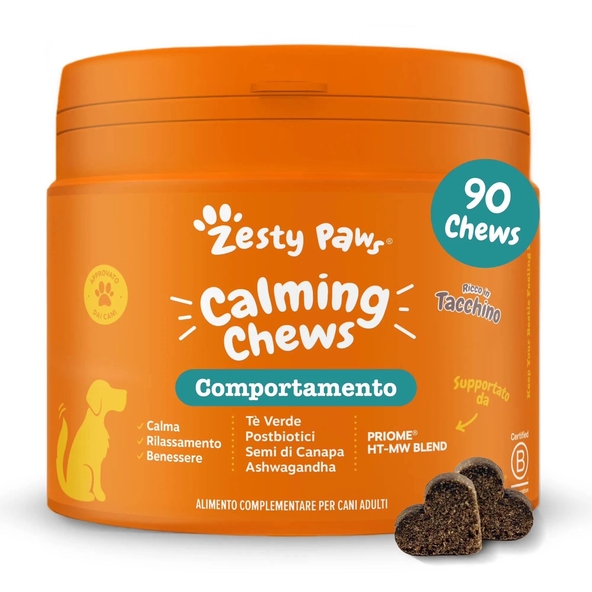 Zesty Paws Calmante per Cani - Integratore Naturale al Tacchino