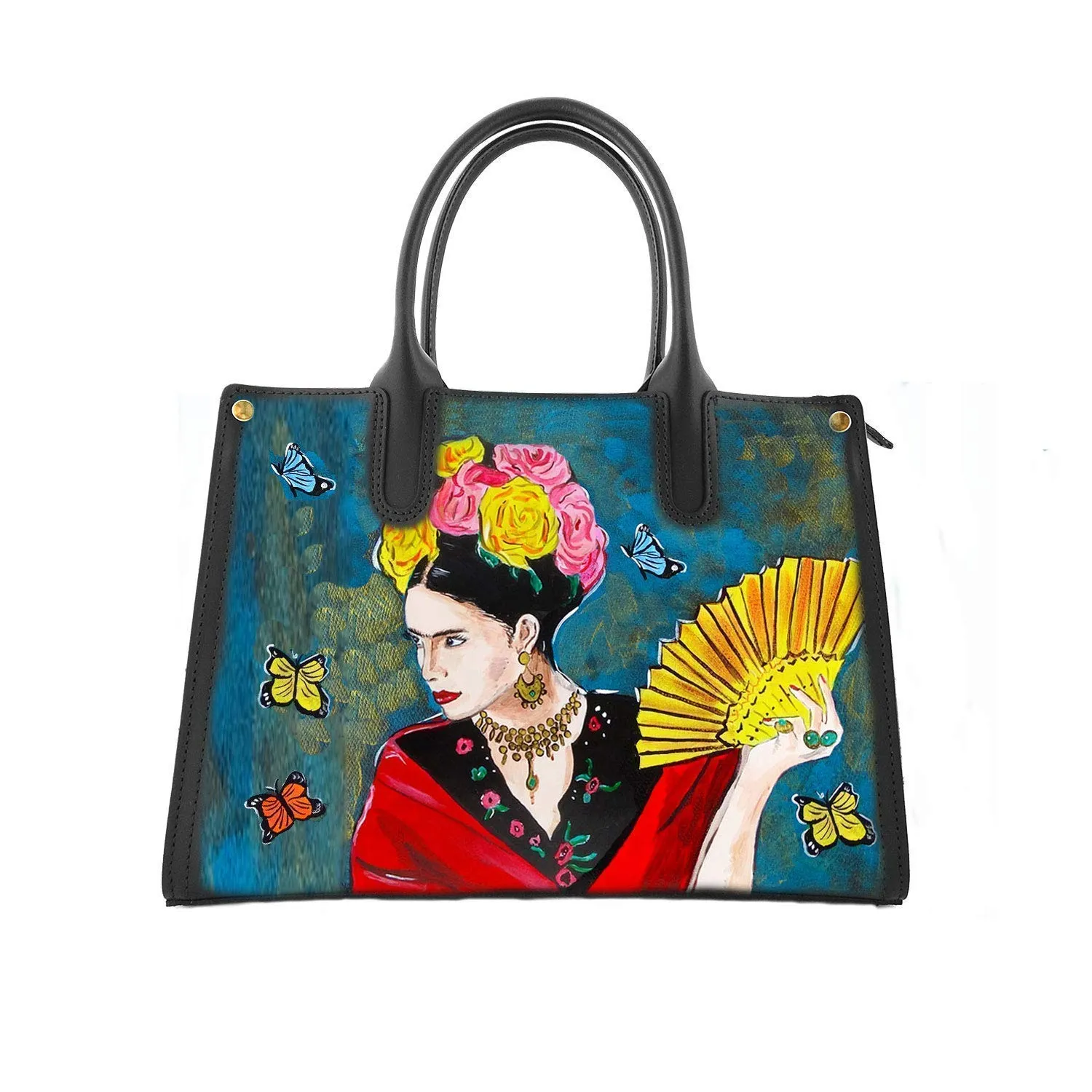 Borsa in Pelle Dipinta a Mano - Frida Kahlo