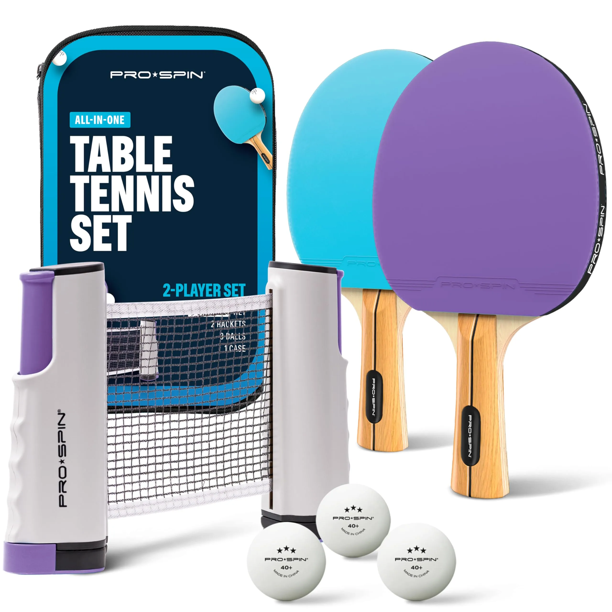 Set Ping Pong Portatile PRO-SPIN (Viola/Blu)