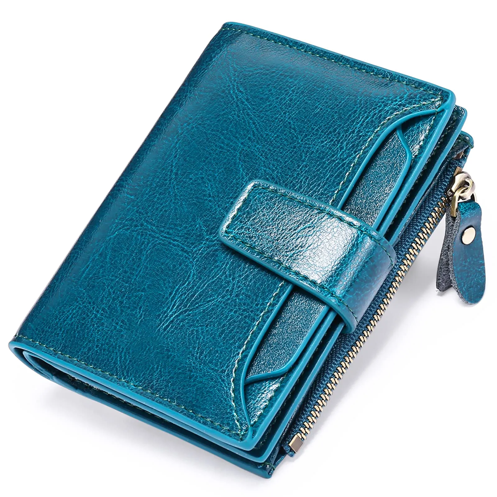 SENDEFN Portafoglio Donna in Pelle Vera Piccolo Portamonete con RFID