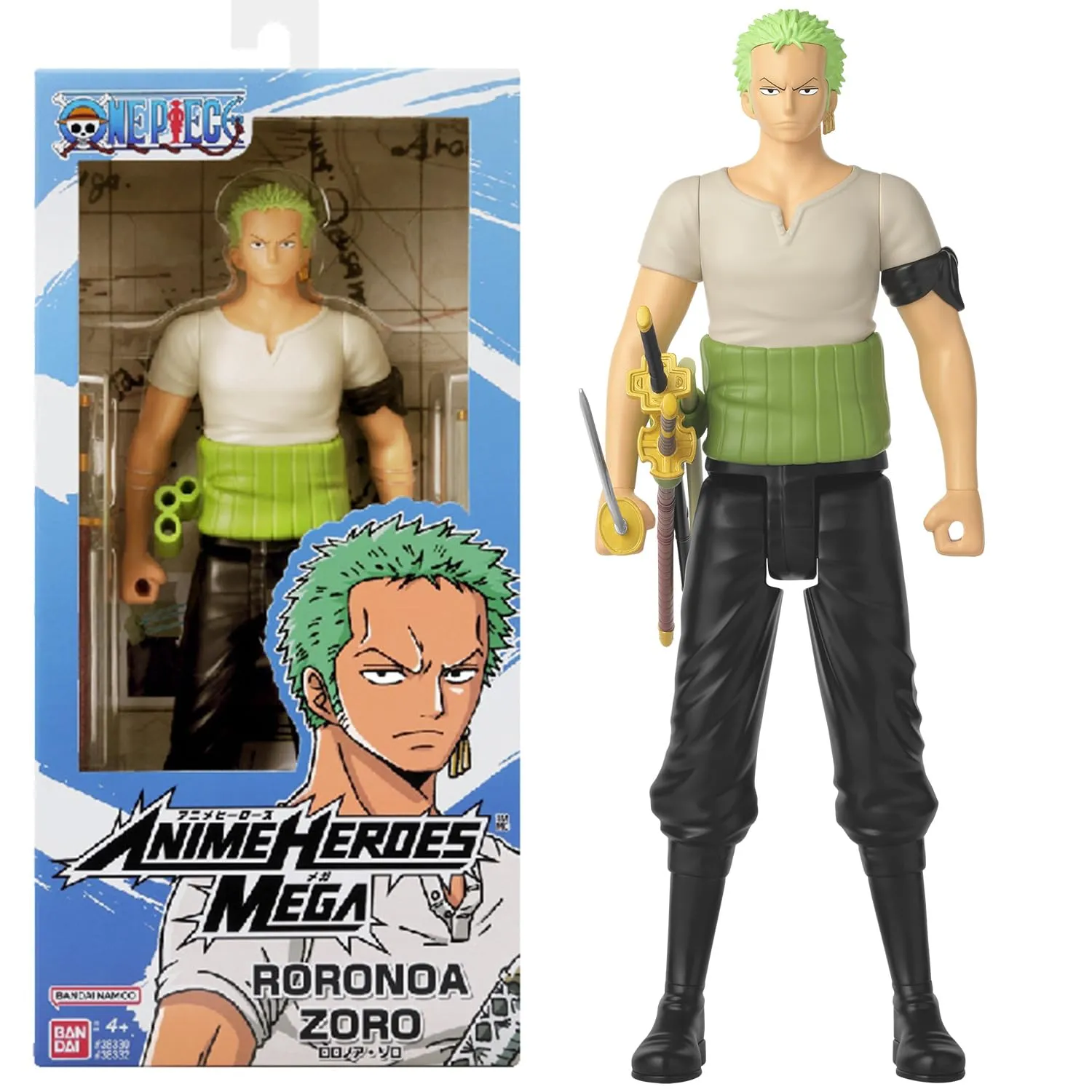 BANDAI - Anime Heroes Mega - One Piece - Action figure Zoro 30 cm