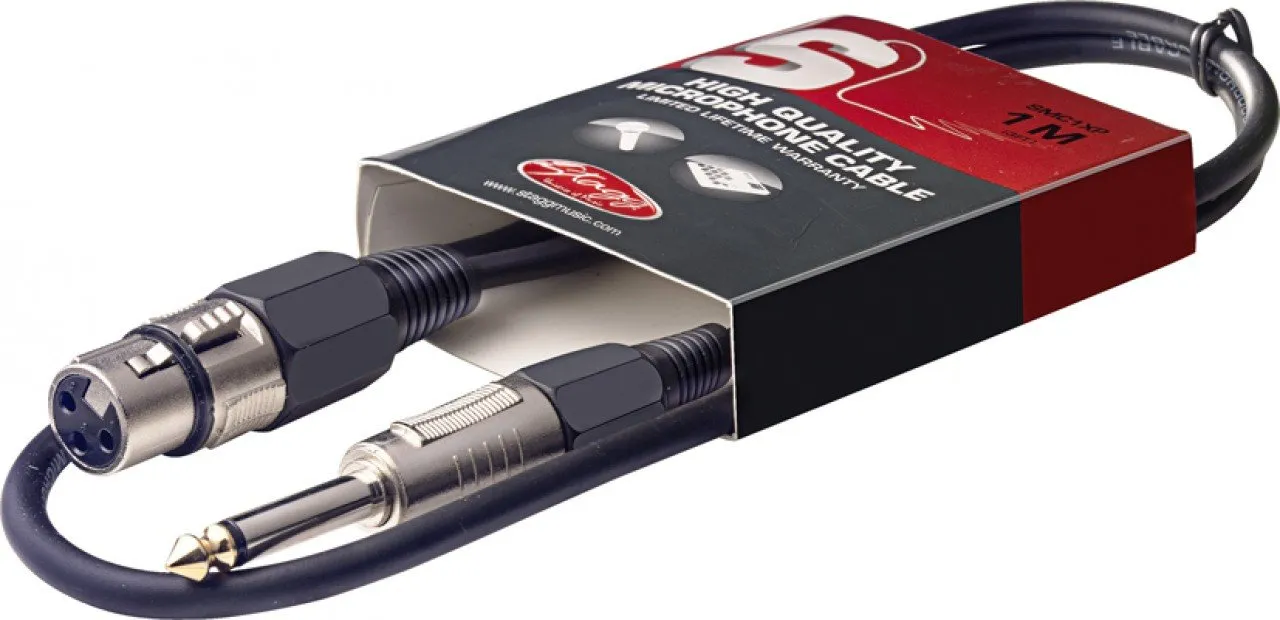 Stagg SMC1 X P Cavo microfono XLR femmina a Jack Mono 6.3 mm - 1 Metro