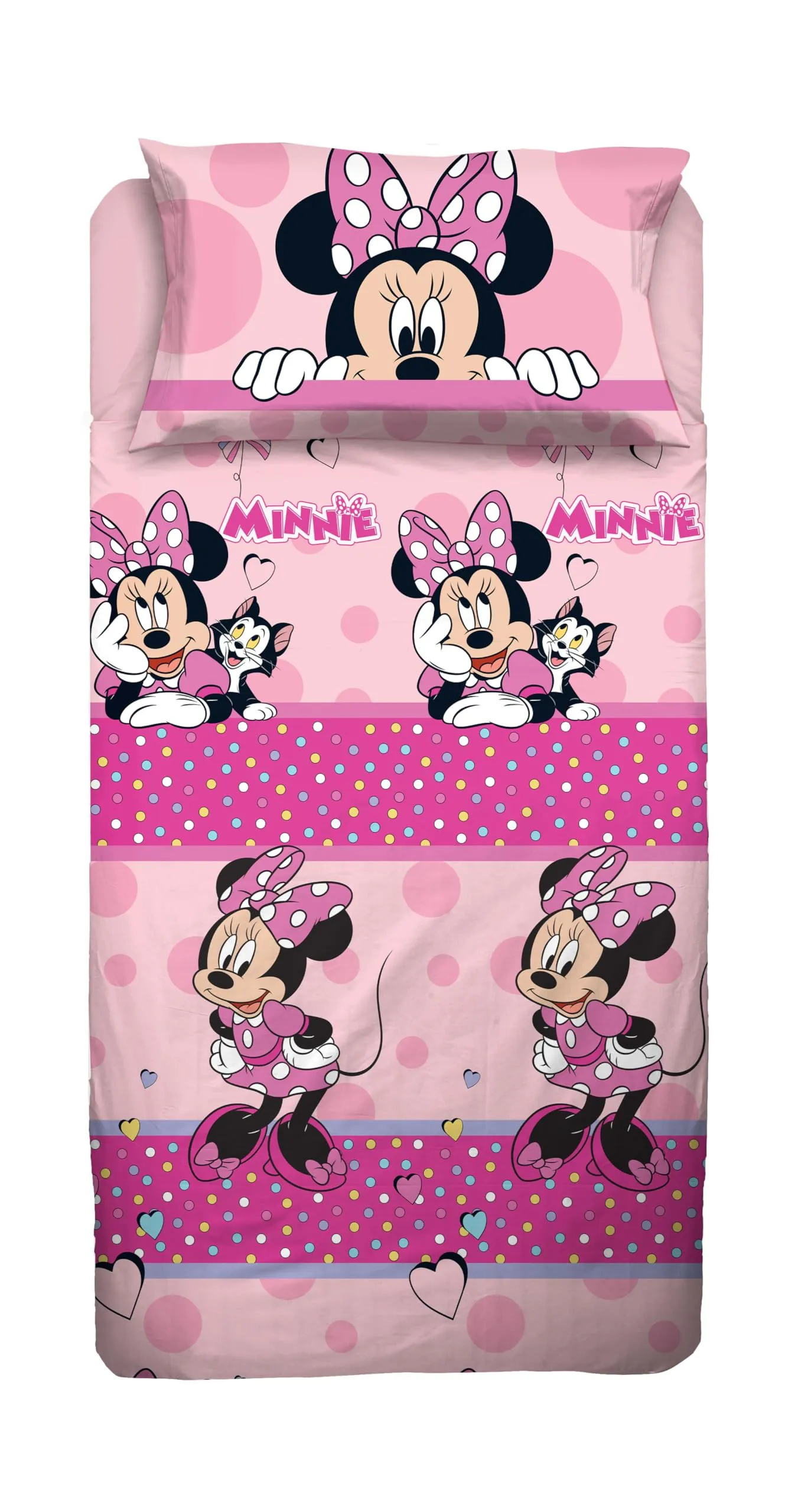 Minnie Mouse - Completo Lenzuolo Singolo Rosa Disney in Cotone