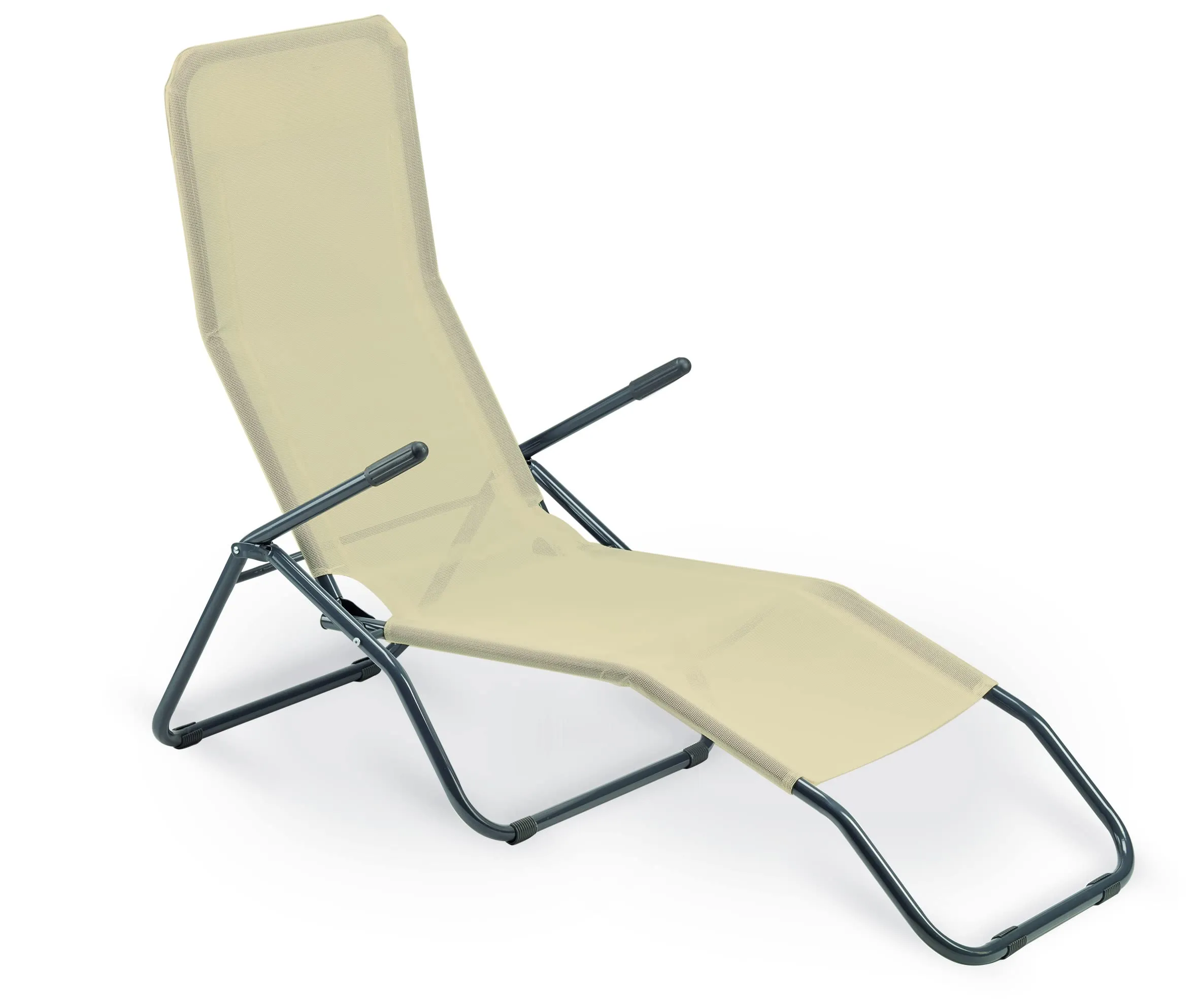 Sdraio Basculante Formentera Garden Friend in Acciaio e Textilene Beige