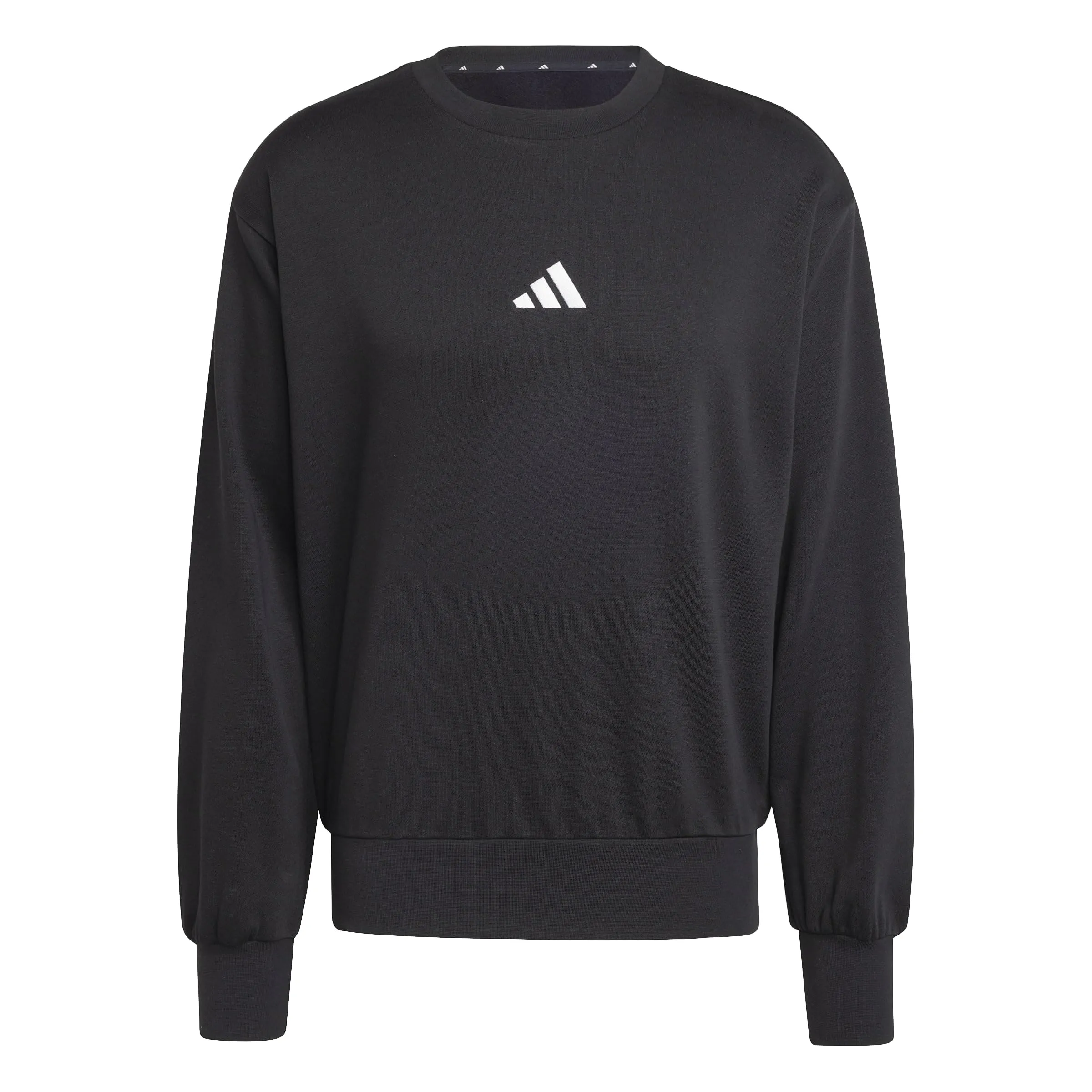 Adidas Essentials FEELCOZY Felpa Fleece Uomo, Nero/Bianco