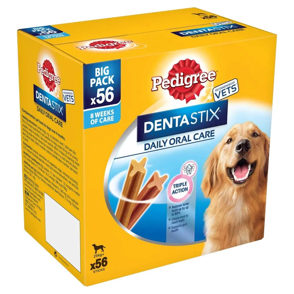 Pedigree Dentastix Daily Oral Care Dental Chews Cani Grandi - Confezione da 56 Bastoncini (8 x 270g)